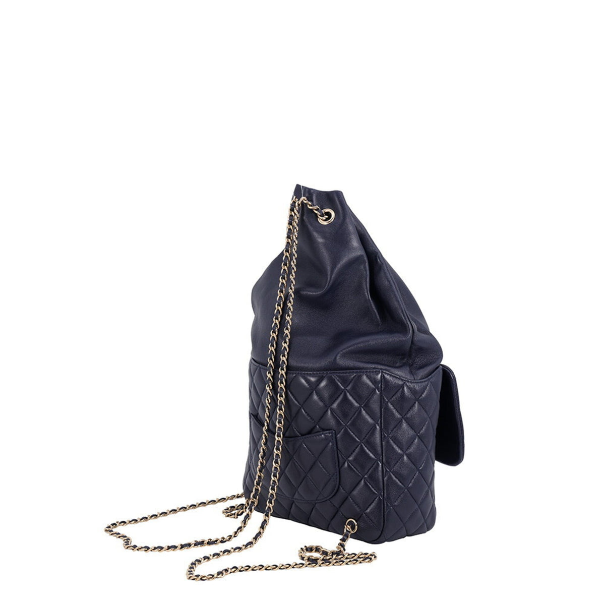 Chanel Matelasse Navy Leather Backpack (Pre-Owned)