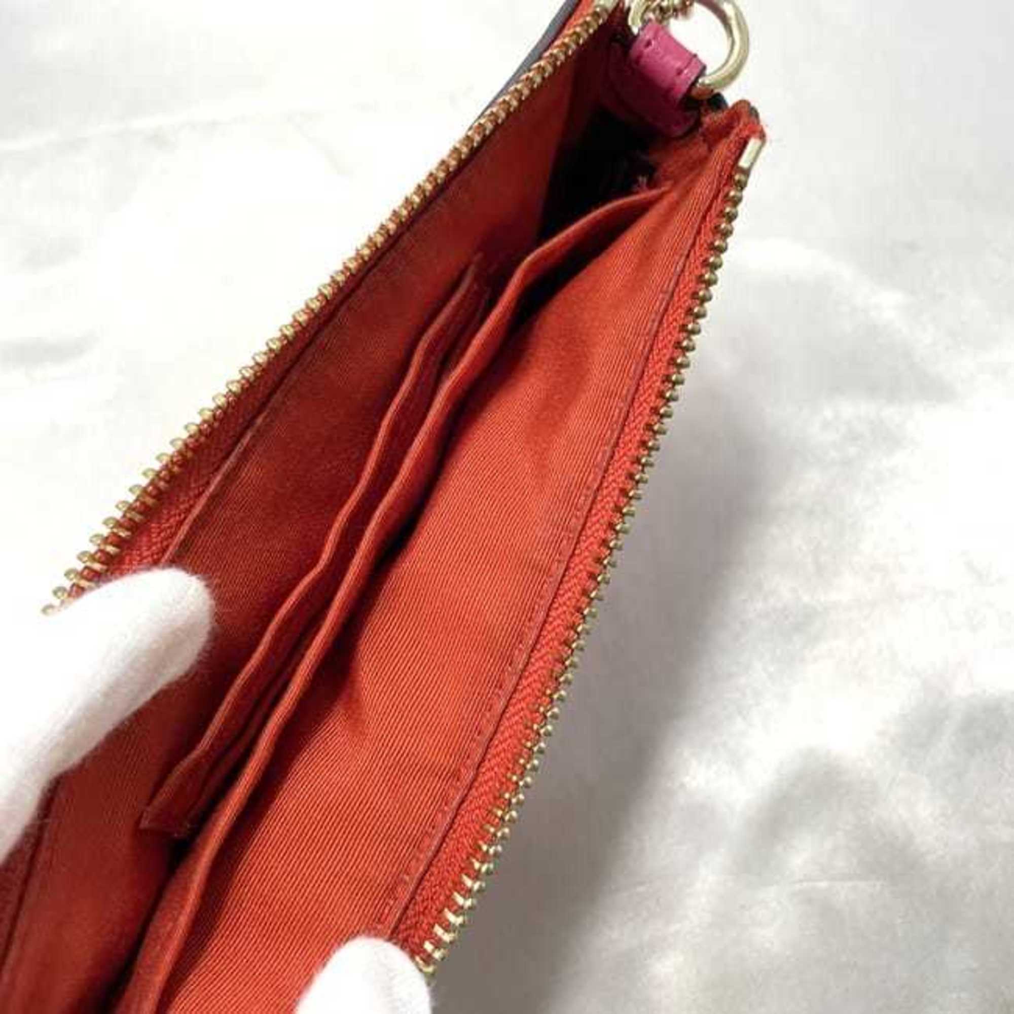 Coach Pink Pvc Leather Pouch (Pre-Owned)