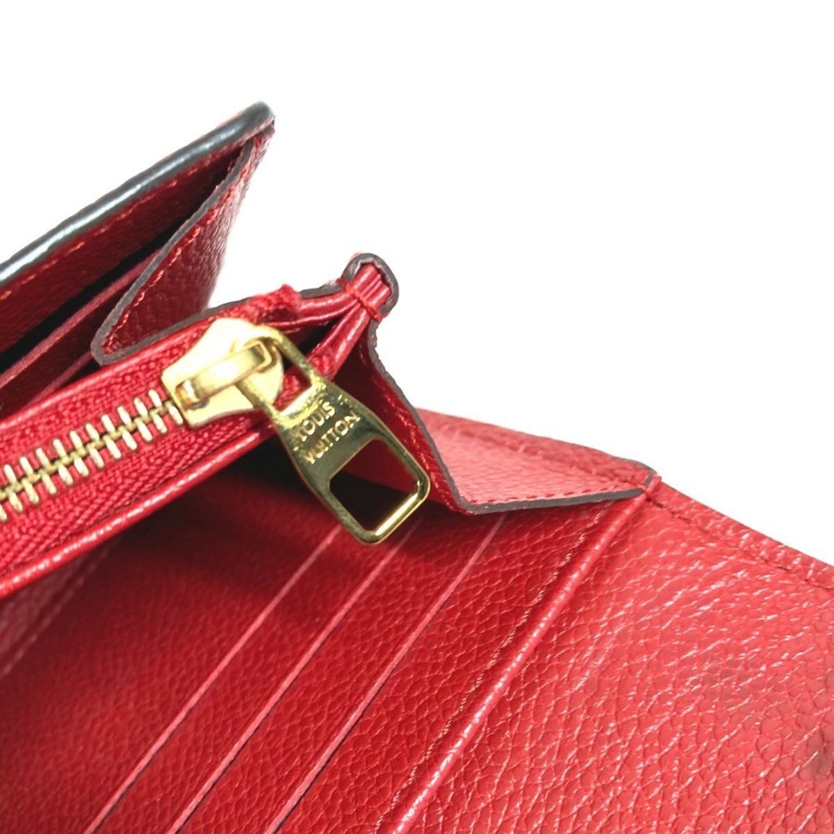 Louis Vuitton Red Color Monogram Empreinte Long Wallet (Bi-Fold) (Pre-Owned)