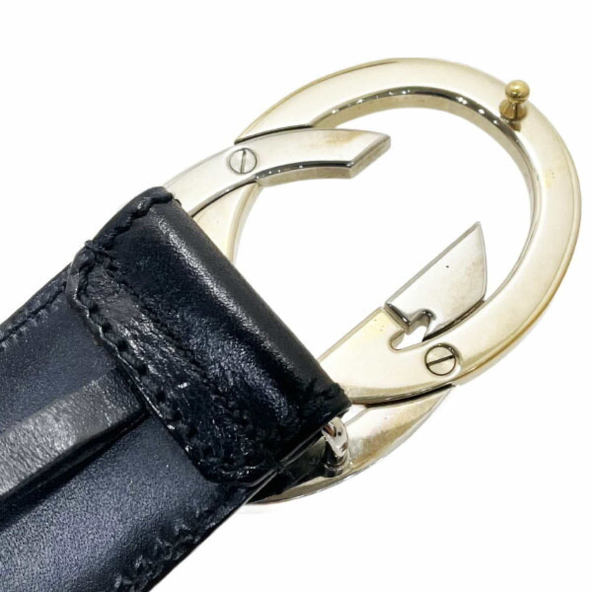 Gucci Black Gold Silver Standard Belt (Pre-Owned)