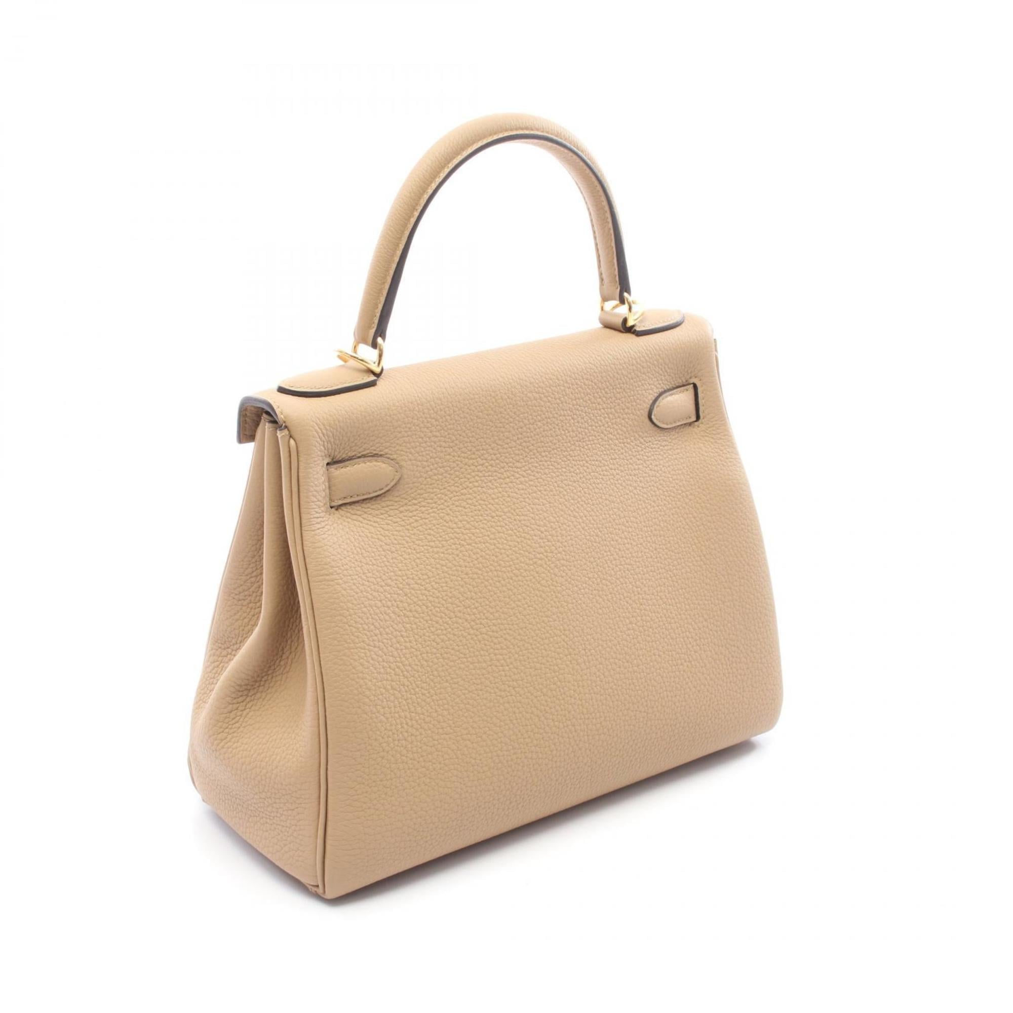 Hermes Beige Togo Leather Leather Handbag (Pre-Owned)