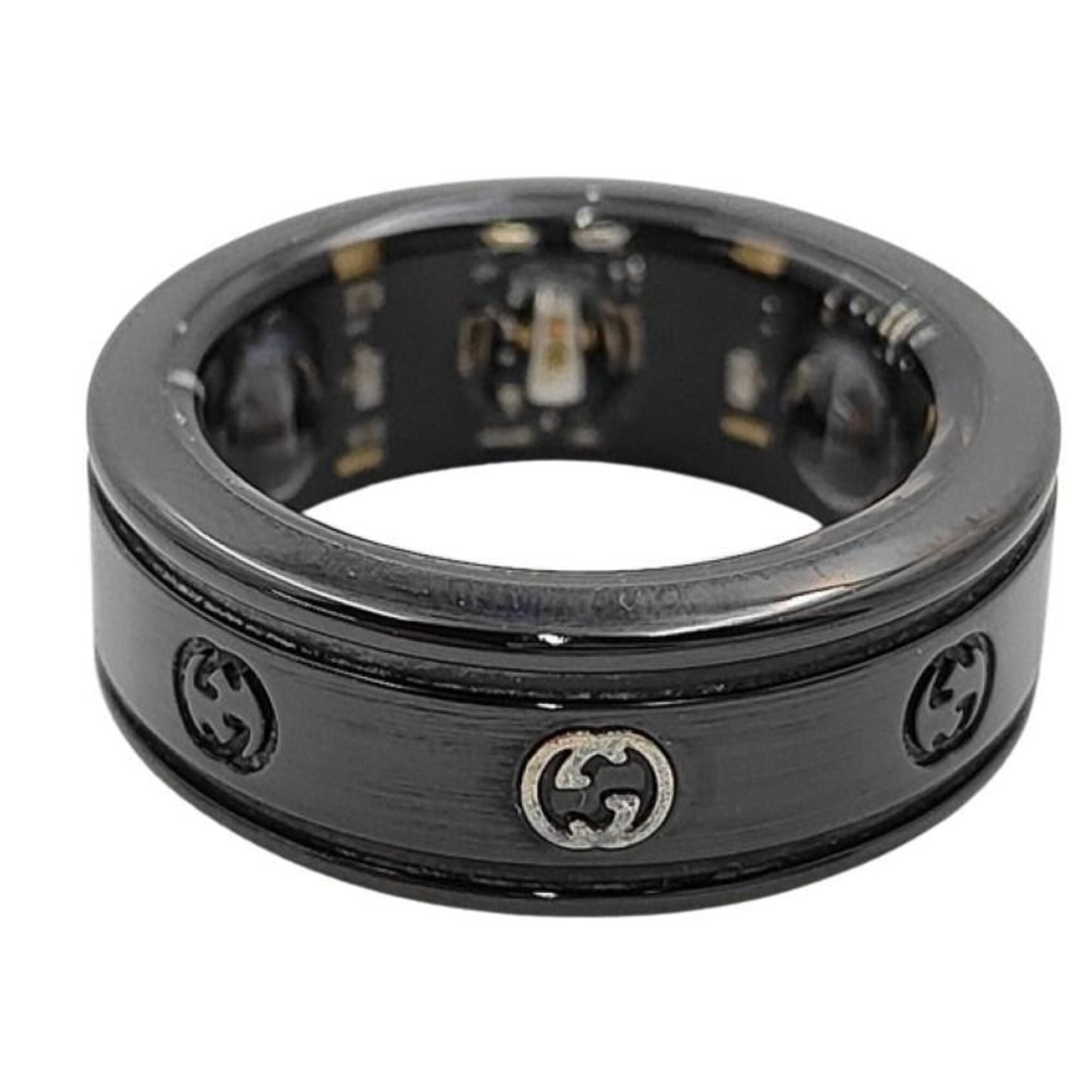 Gucci Black Titanium Band Ring (Pre-Owned)
