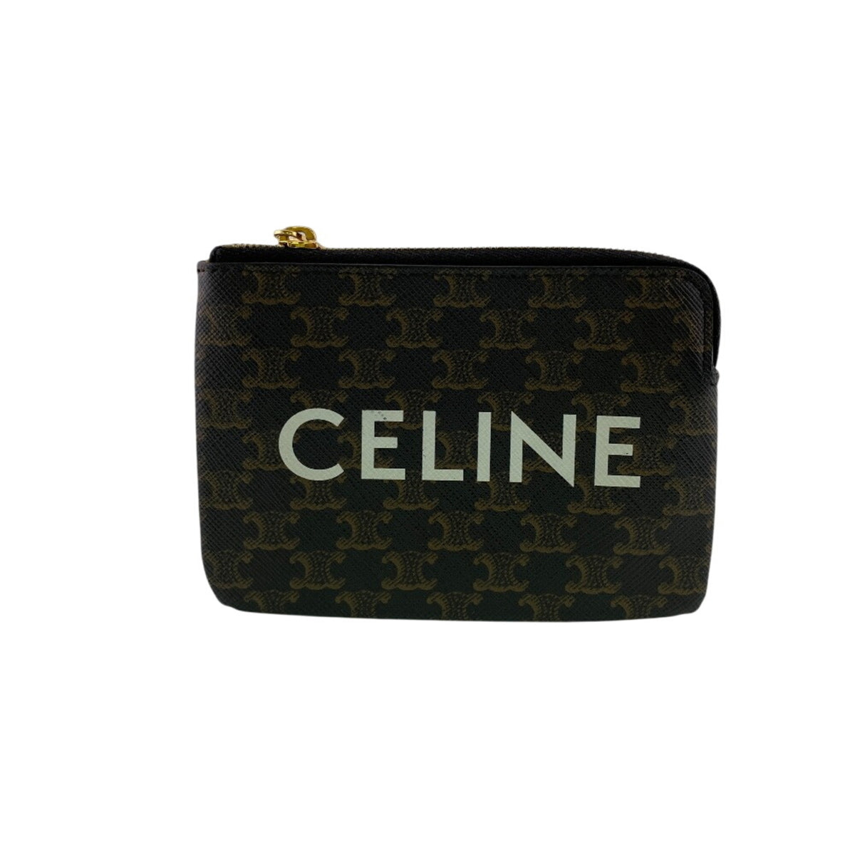 Celine Brown Pvc Coin Purse/Coin Case (Pre-Owned)