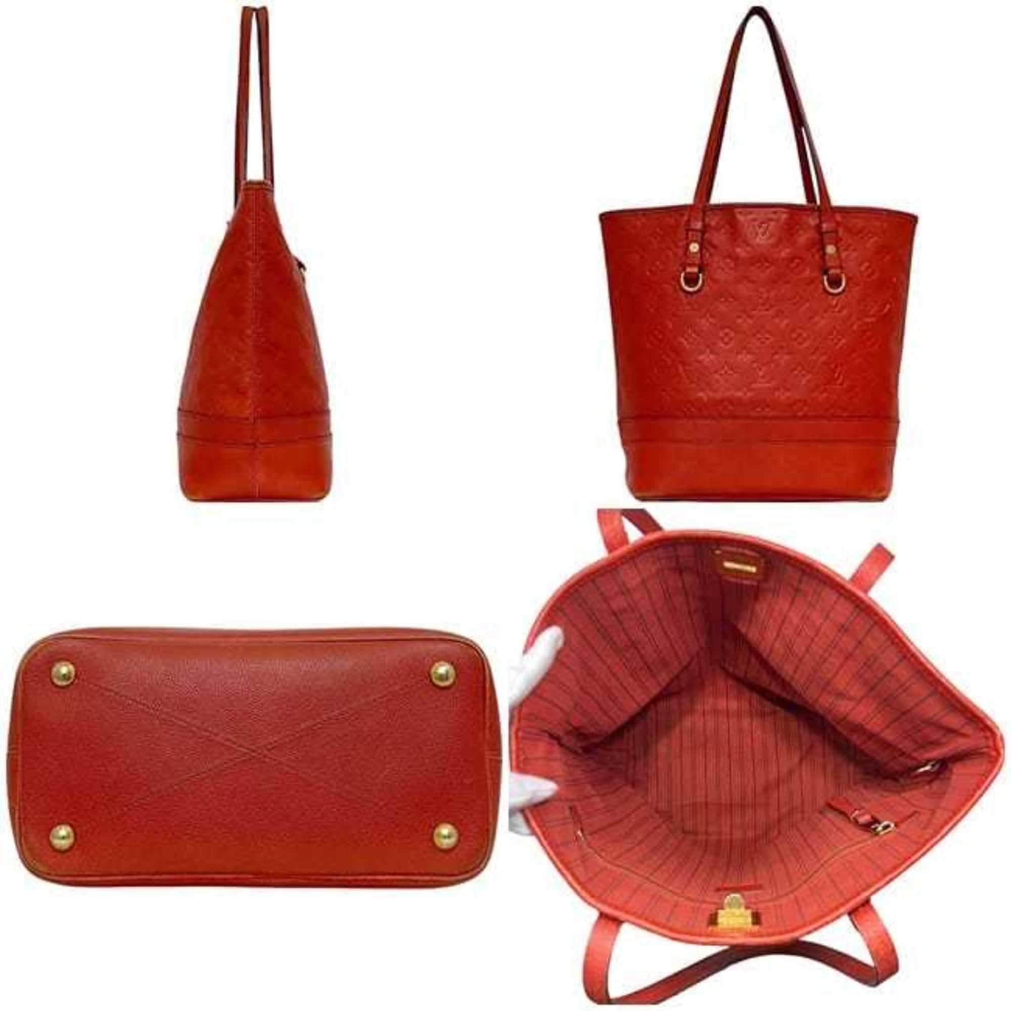 Louis Vuitton Monogram Empreinte Auriane Red Color Leather Tote Bag (Pre-Owned)