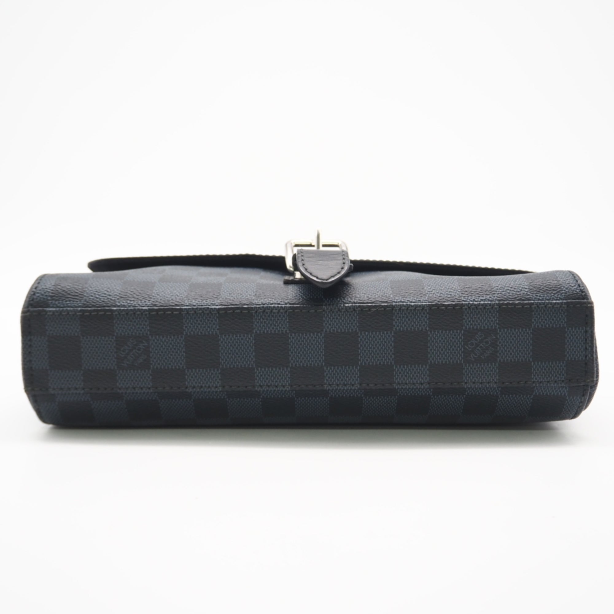 Louis Vuitton Black Gray Leather Shoulder Bag (Pre-Owned)