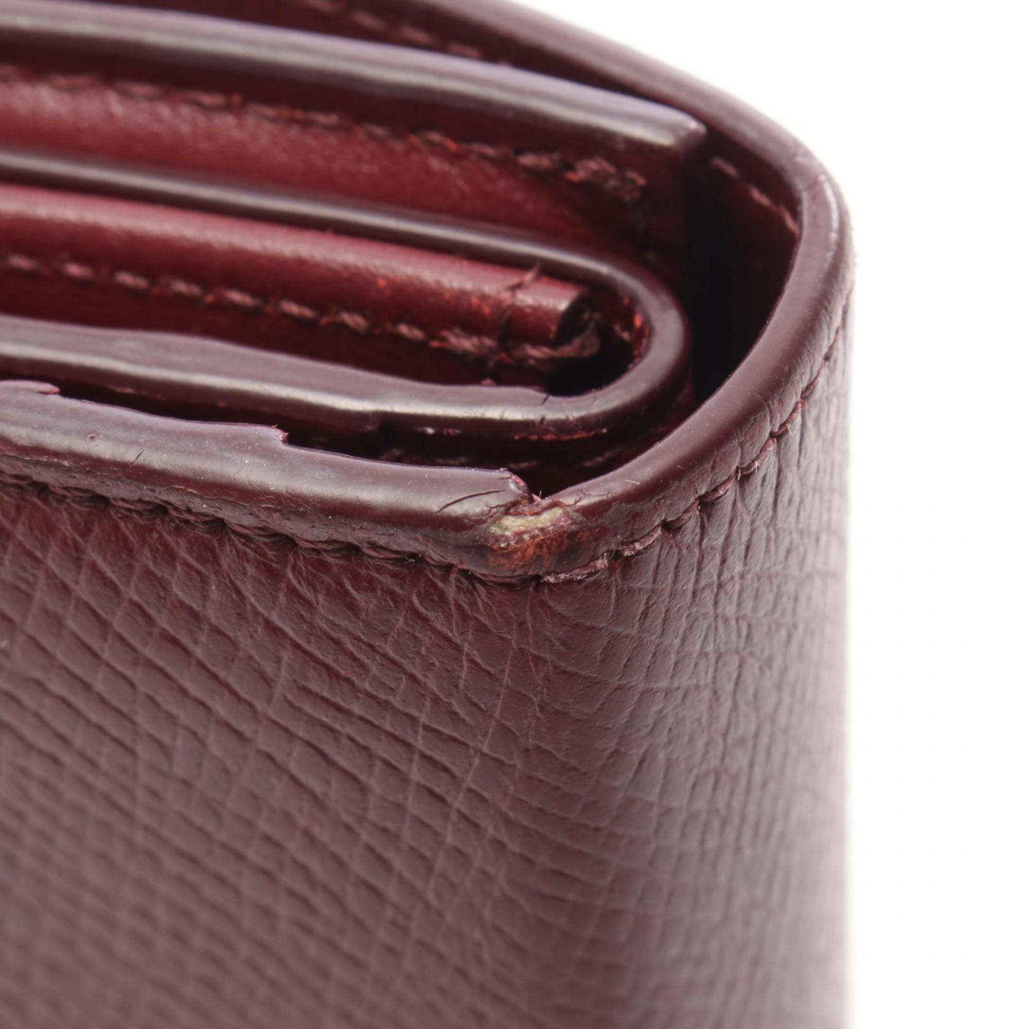 Celine Bordeaux Leather Wallet (Tri-Fold) (Pre-Owned)