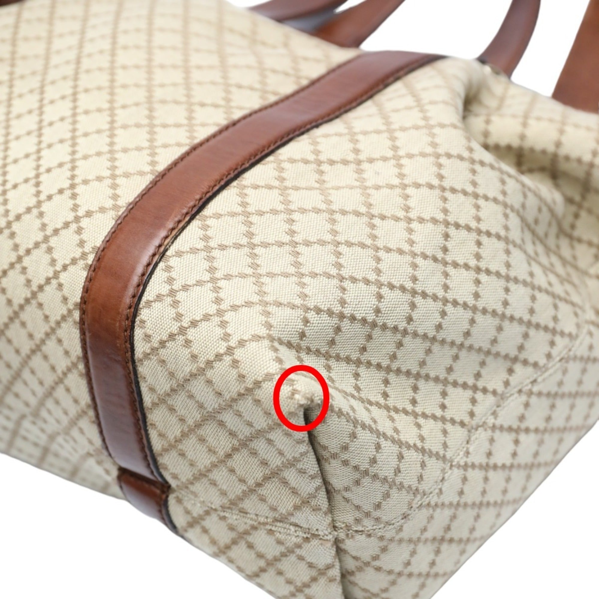 Gucci Brown Canvas Shoulder Bag Tote Bag (Pre-Owned)