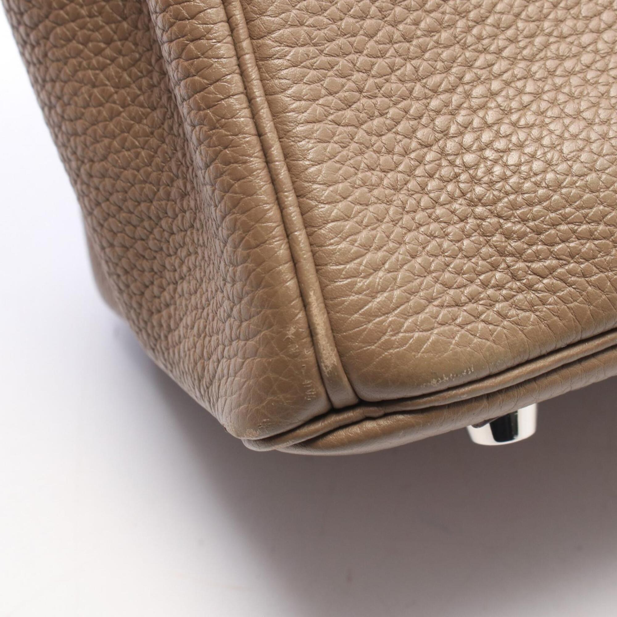 Hermes Etoupe Gray Gray Togo Leather Leather Handbag (Pre-Owned)