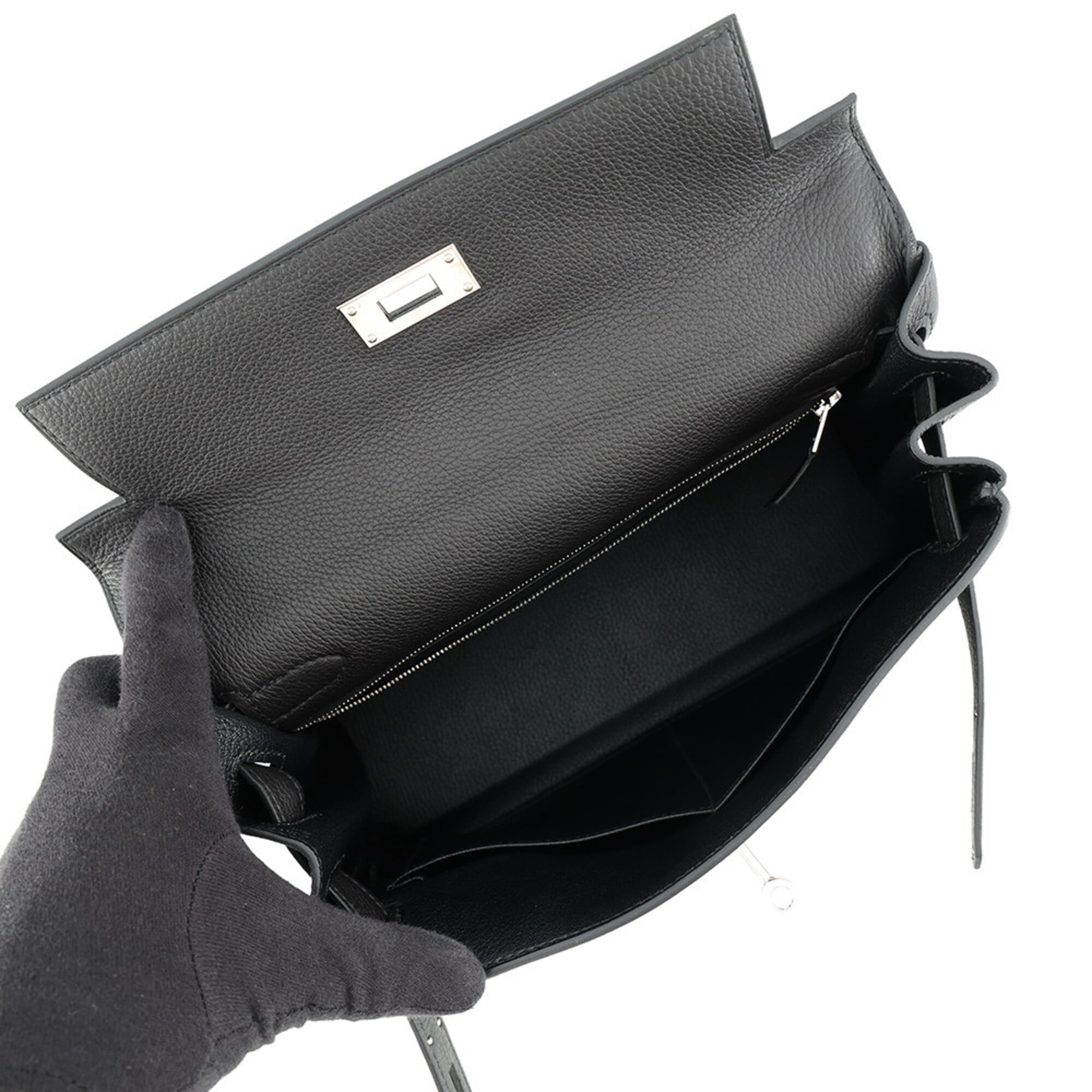 Hermes Kelly Black Togo Leather Handbag (Pre-Owned)