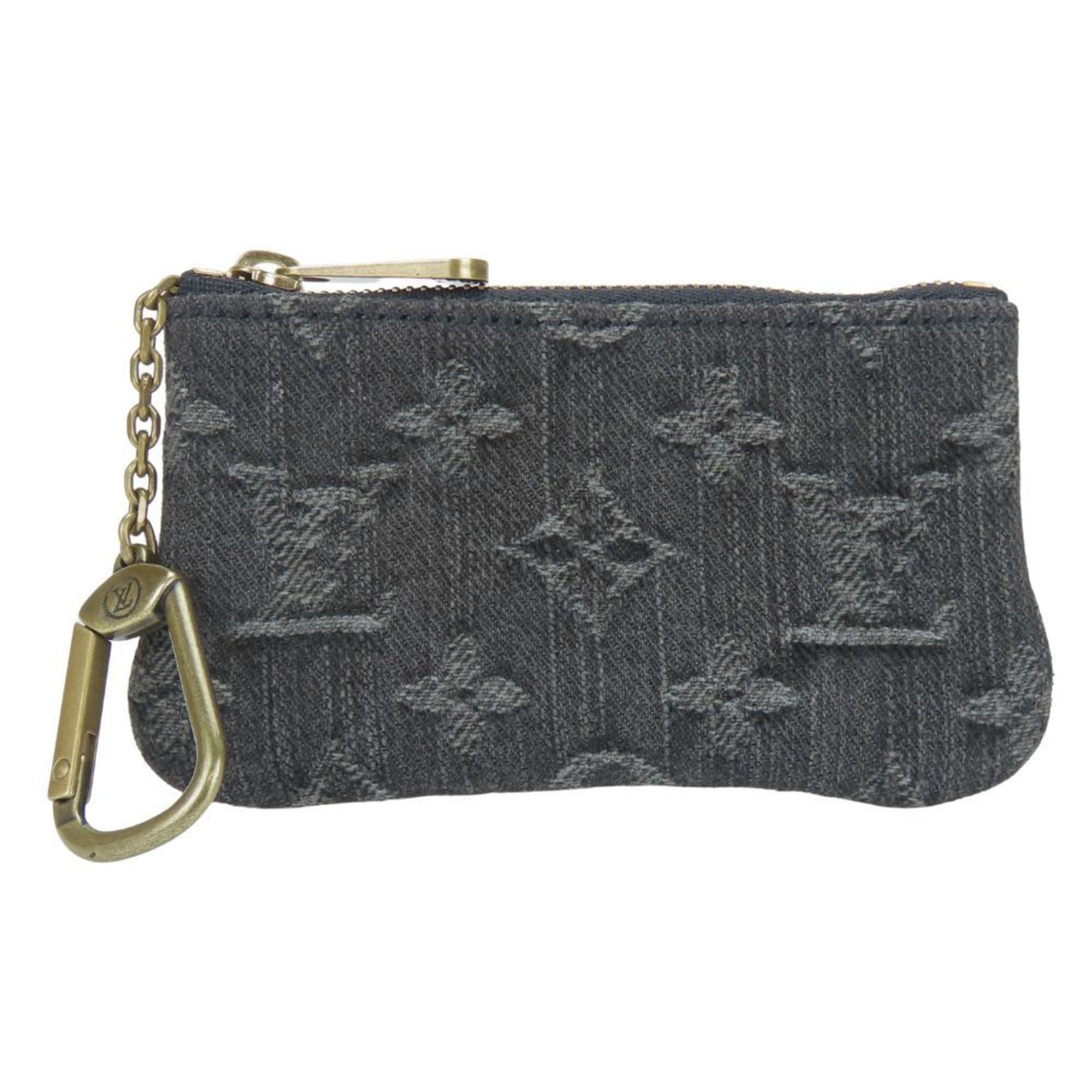 Louis Vuitton Black Gray Monogram Denim Coin Purse/Coin Case (Pre-Owned)