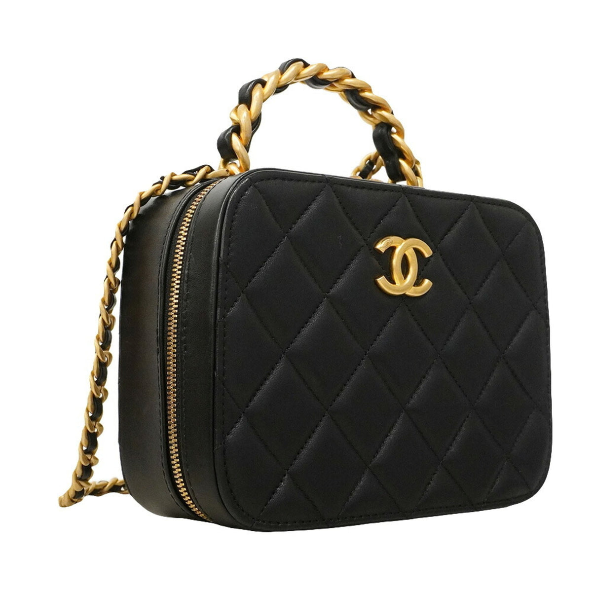 Chanel Black Leather Handbag (Pre-Owned)