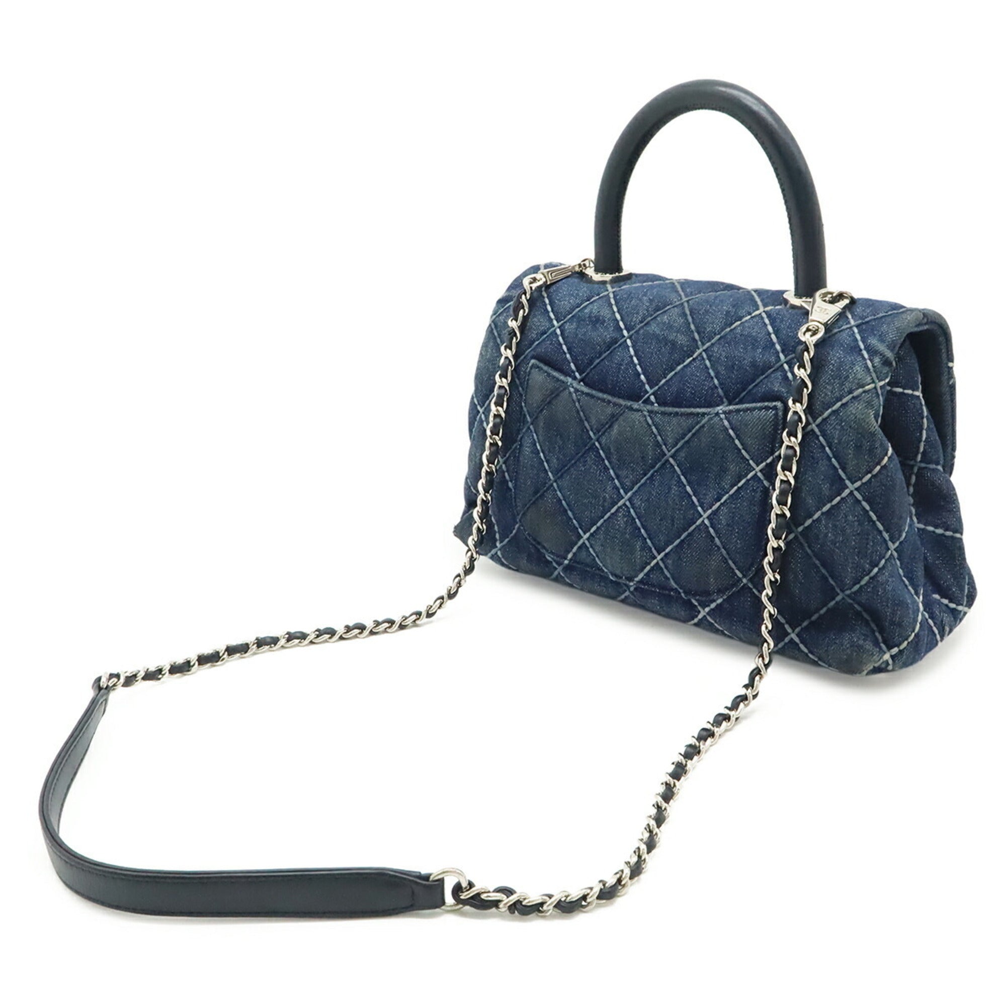 Chanel Wild Stitch Blue Denim Leather Handbag (Pre-Owned)