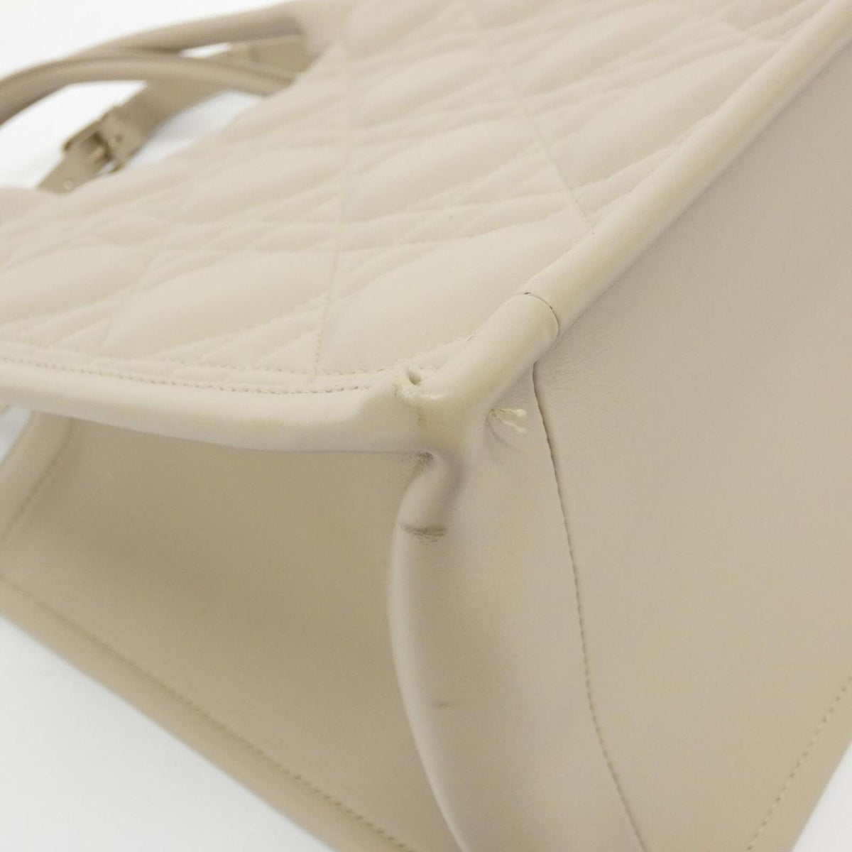 Christian Dior Beige Leather Handbag Tote Bag (Pre-Owned)