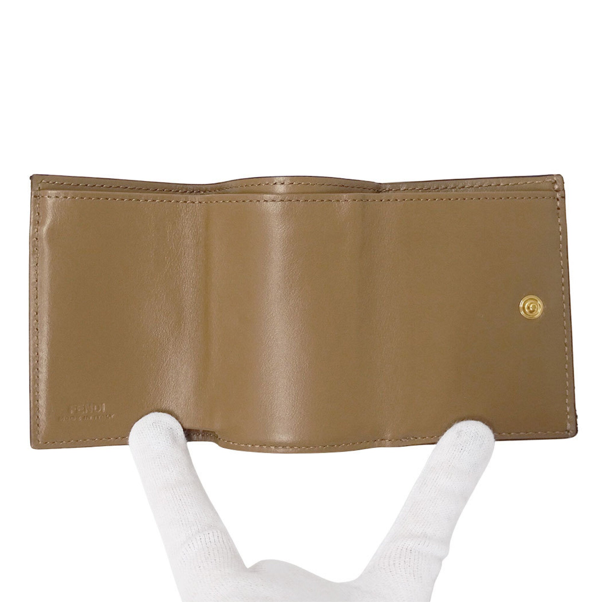 Fendi Brown Canvas Wallet (Tri-Fold) (Pre-Owned)