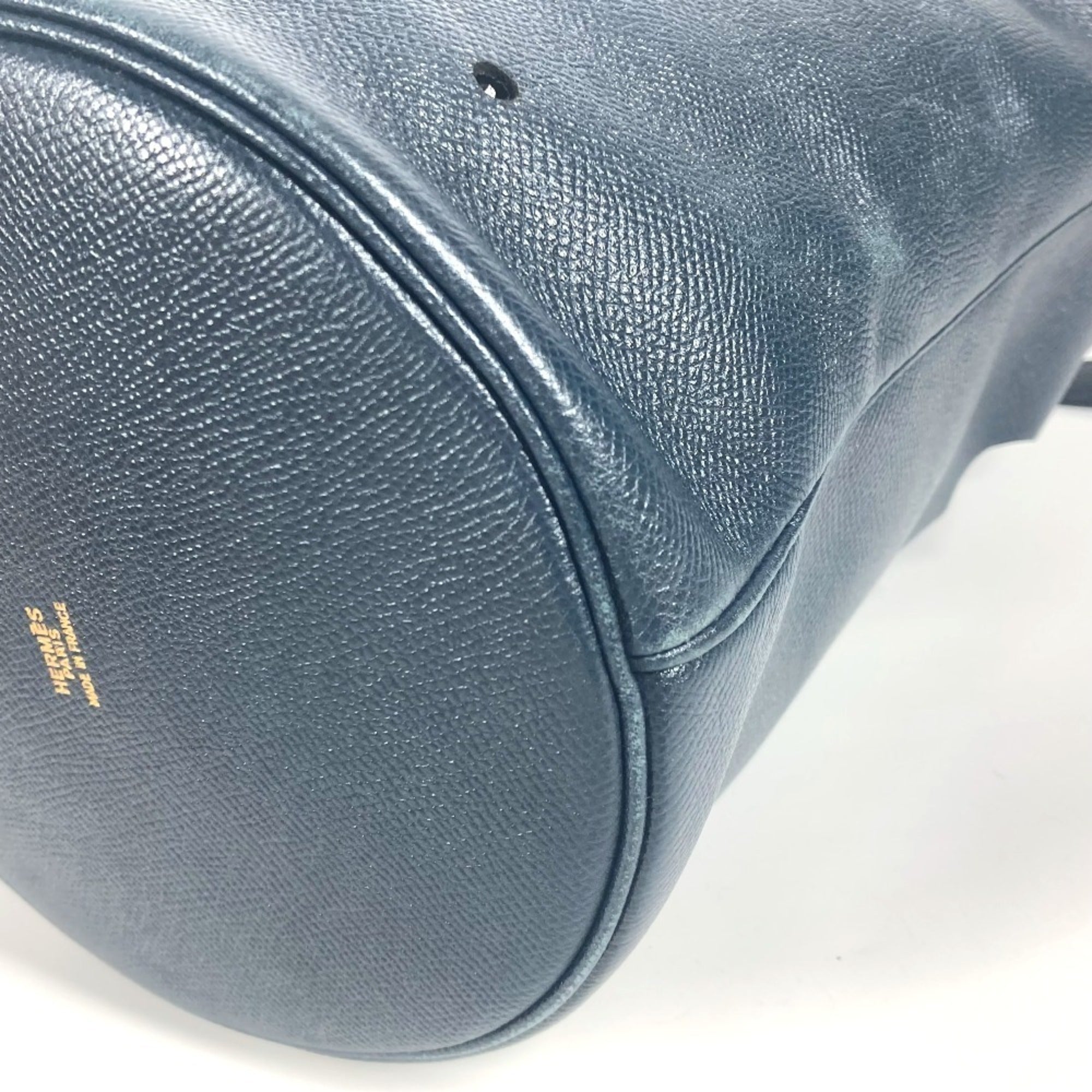 Hermes Navy Leather Shoulder Bag (Pre-Owned)