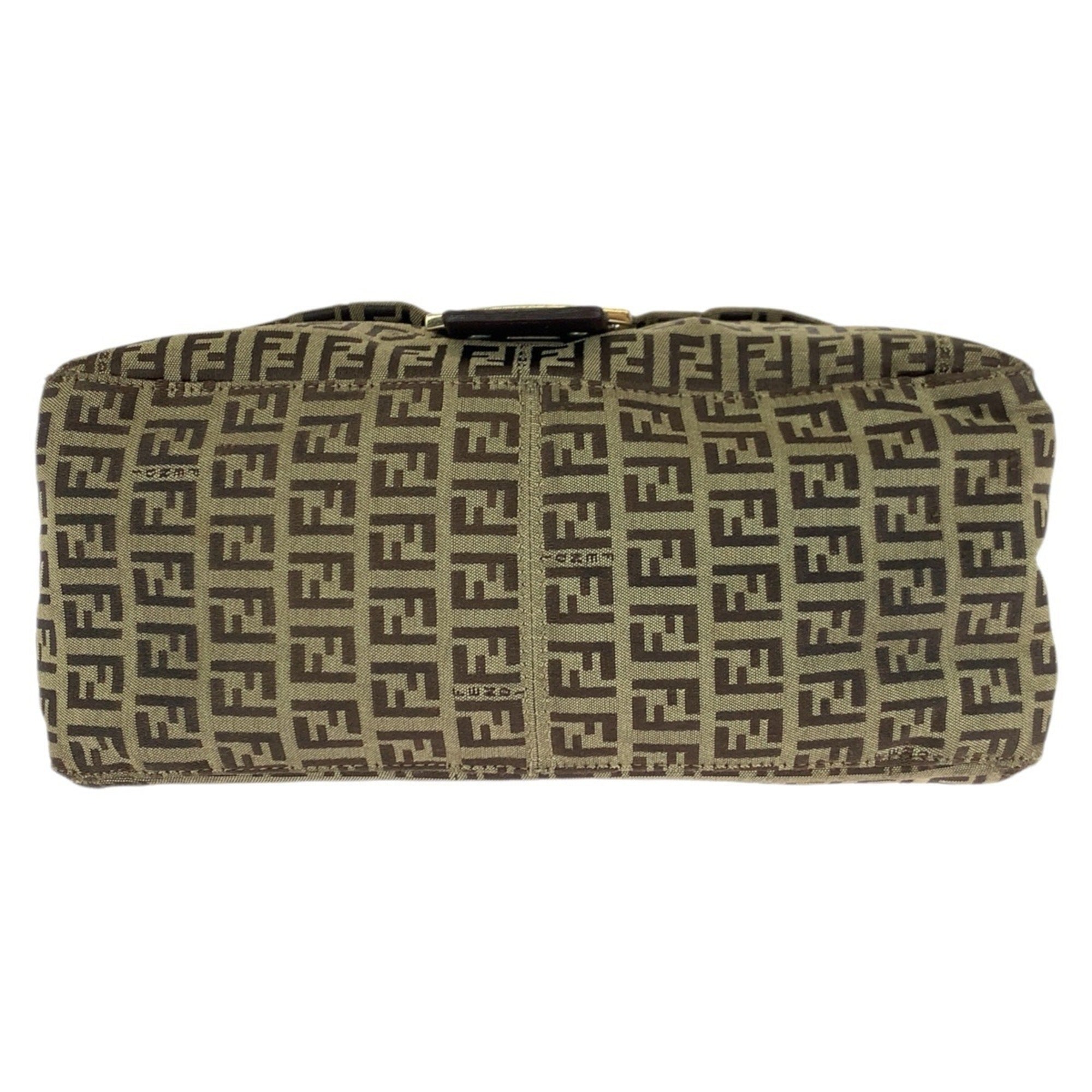 Fendi Brown Canvas Leather Handbag Shoulder Bag (Pre-Owned)