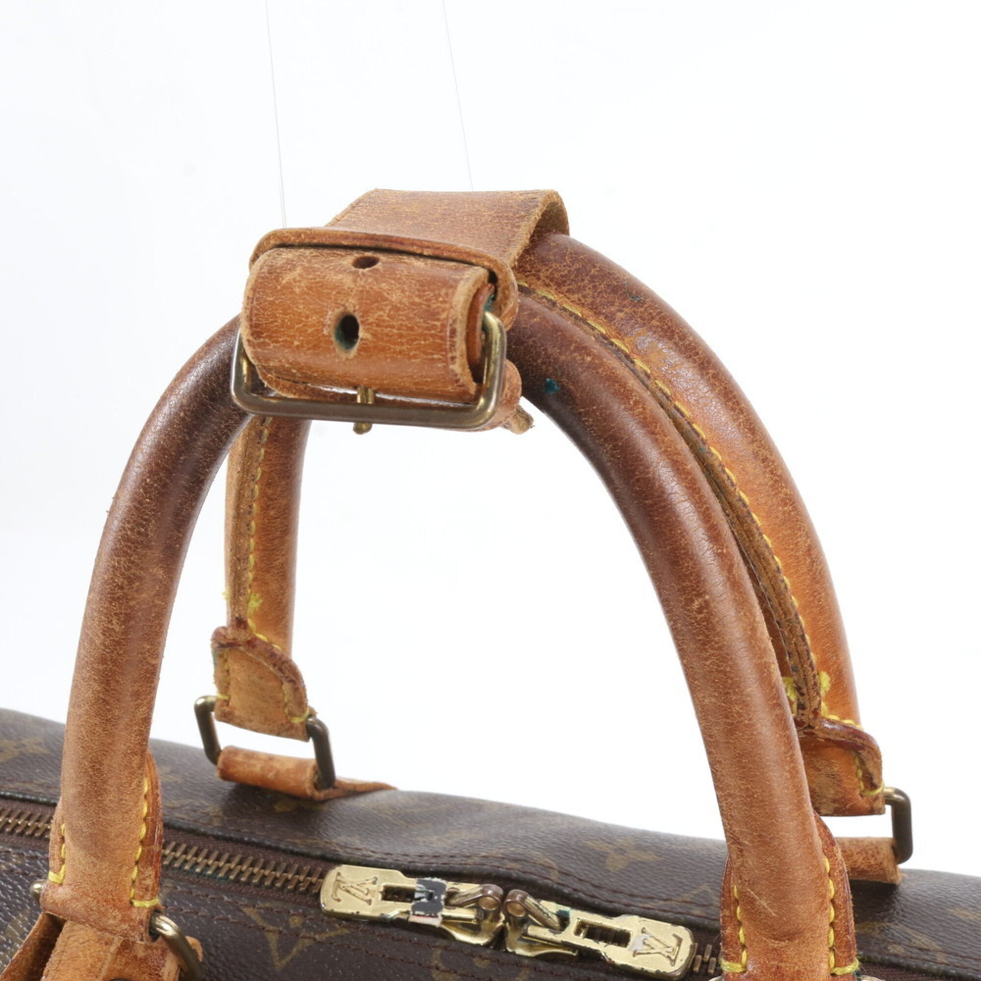 Louis Vuitton Brown Leather Coated Canvas Boston Bag Shoulder Bag (Pre-Owned)