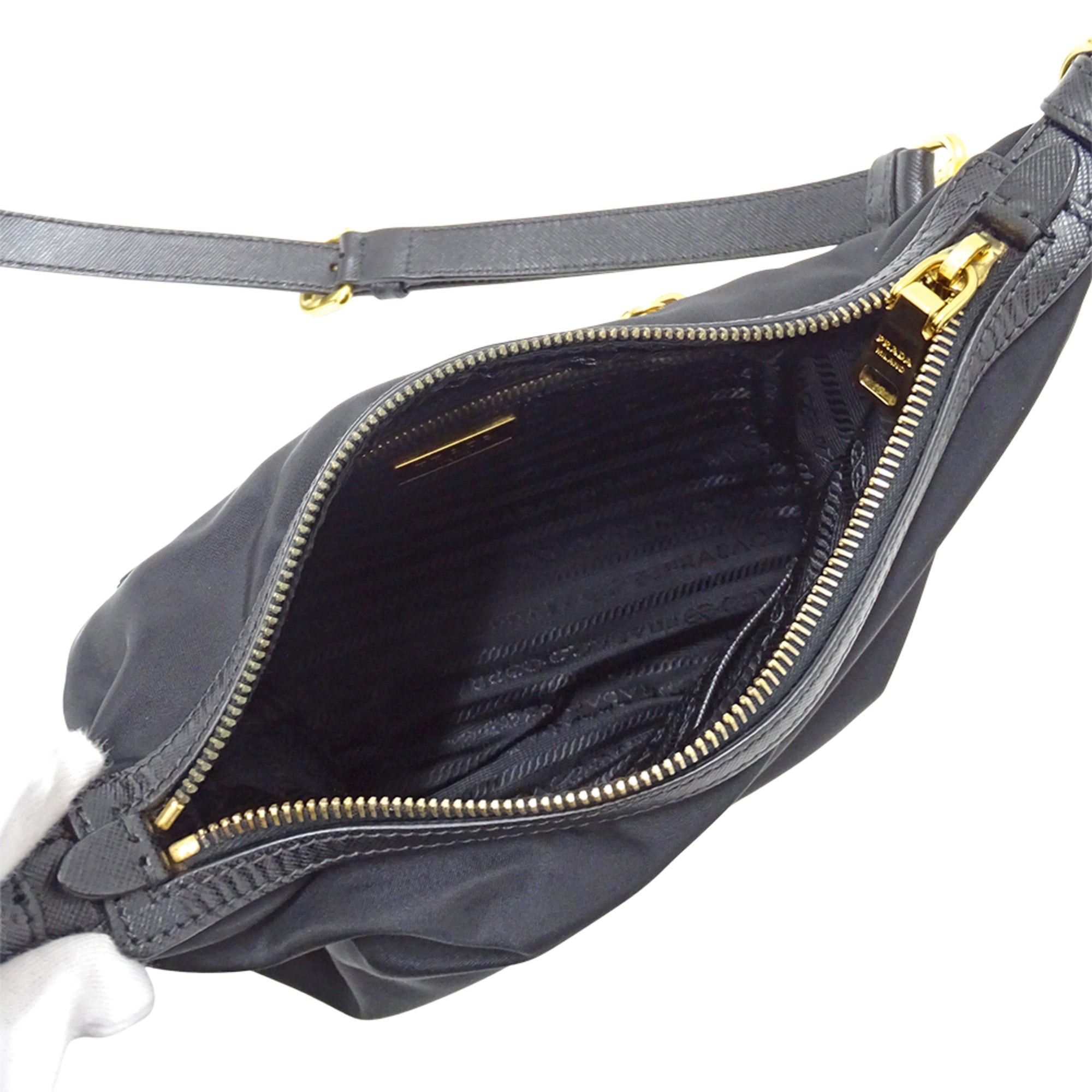 Prada Black Nylon Handbag Shoulder Bag (Pre-Owned)