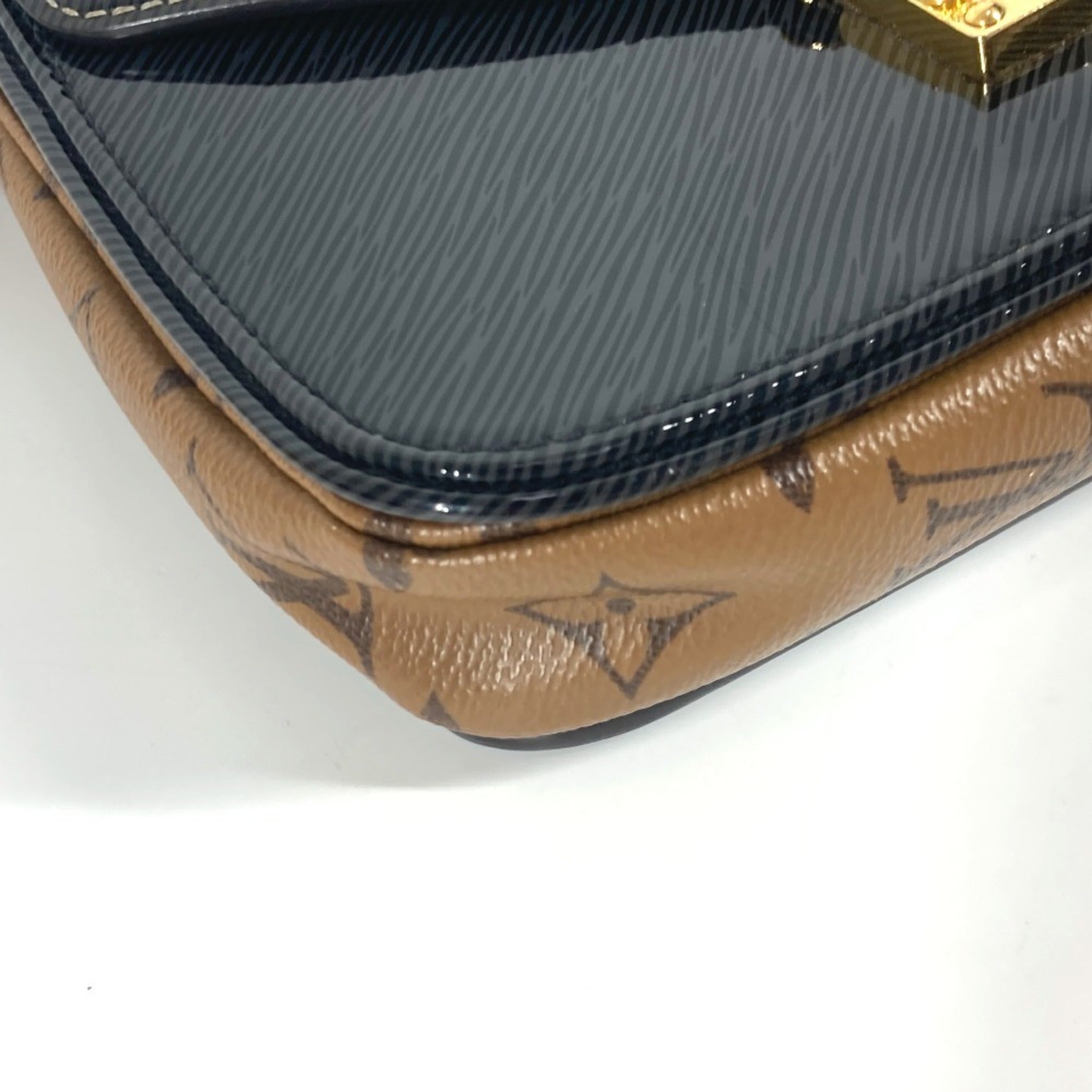 Louis Vuitton Monogram Reverse Black Brown Monogram Reverse Handbag Pochette Shoulder Bag (Pre-Owned)