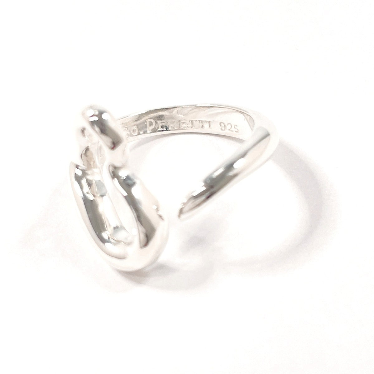 Tiffany Open Heart Silver Silver 925 Band Ring (Pre-Owned)