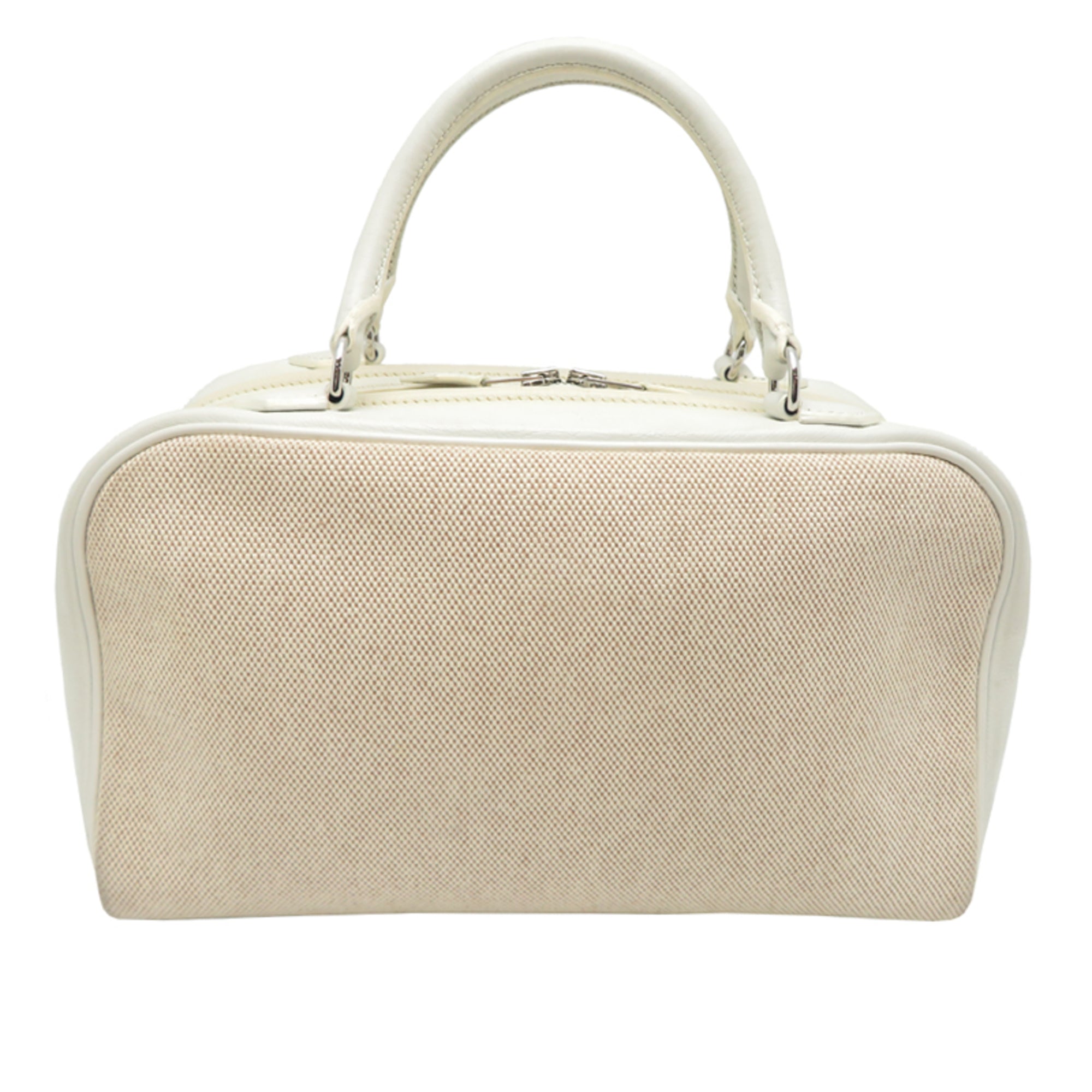 Hermes White Swift Leather Boston Bag (Pre-Owned)