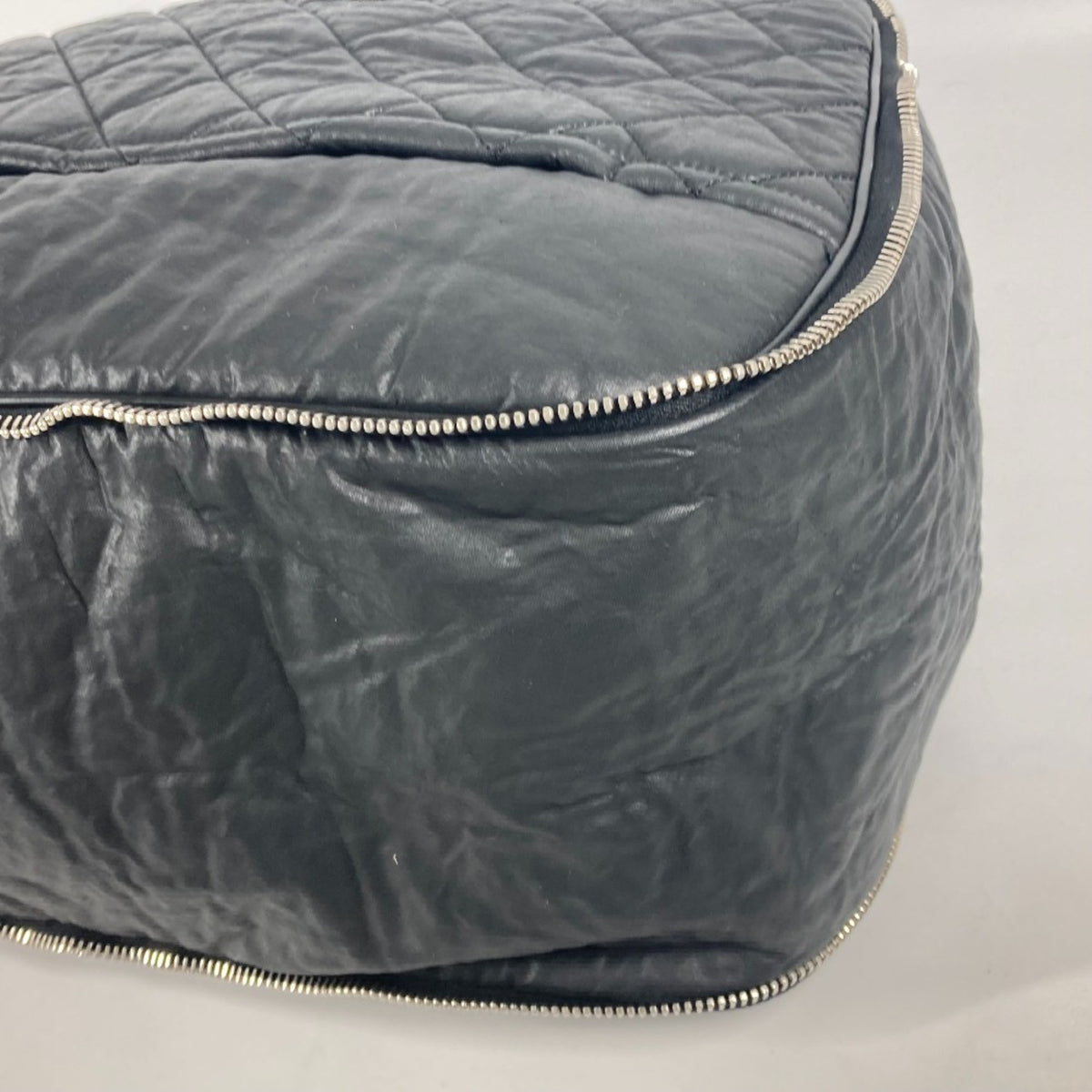 Chanel Black Coated Canvas Boston Bag Shoulder Bag Tote Bag (Pre-Owned)