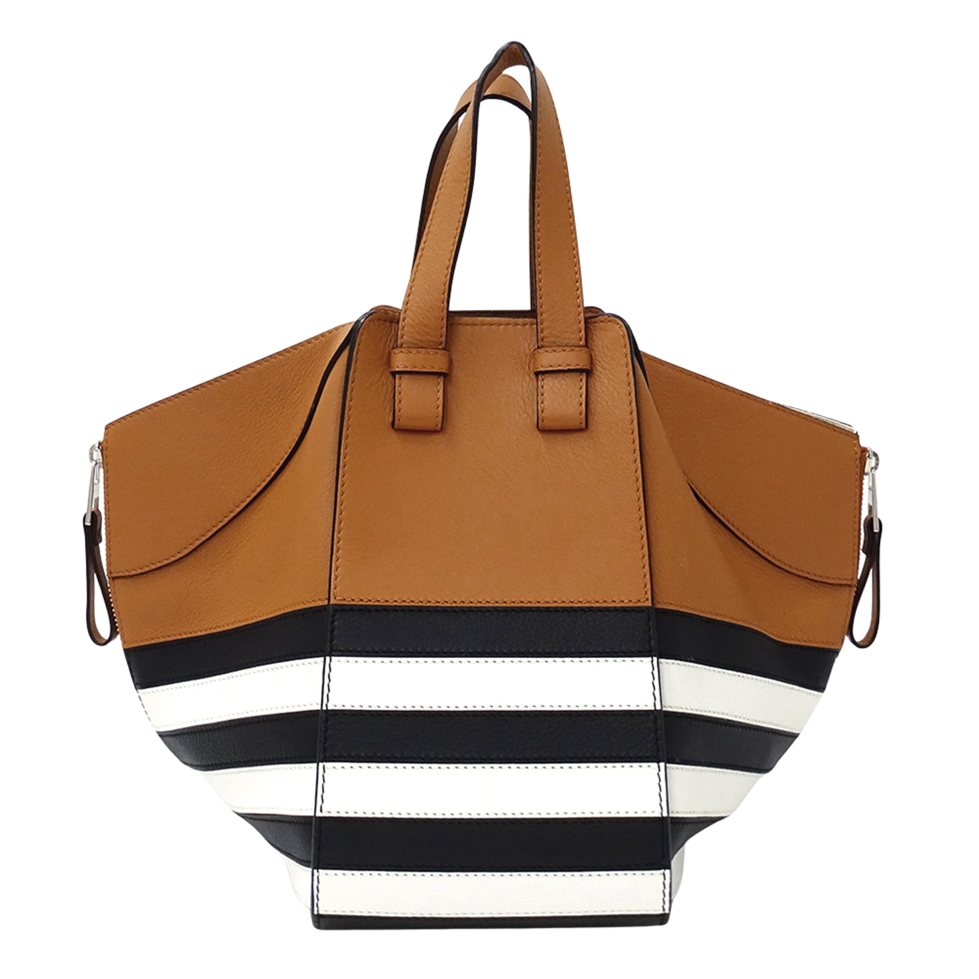 Loewe Black Brown White Leather Handbag Shoulder Bag (Pre-Owned)