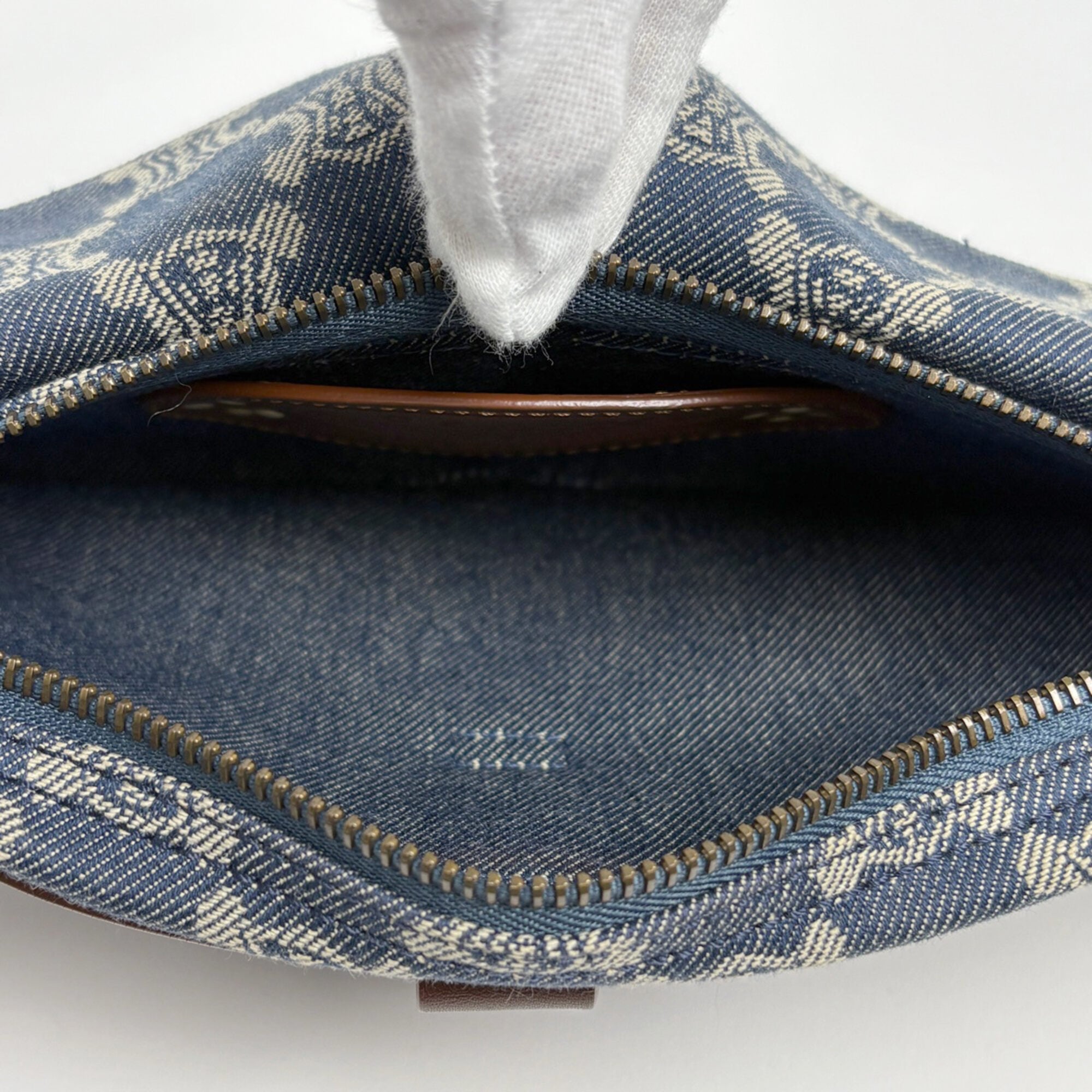 Celine Blue Brown Denim Leather Fanny Pack Sling Bag (Pre-Owned)
