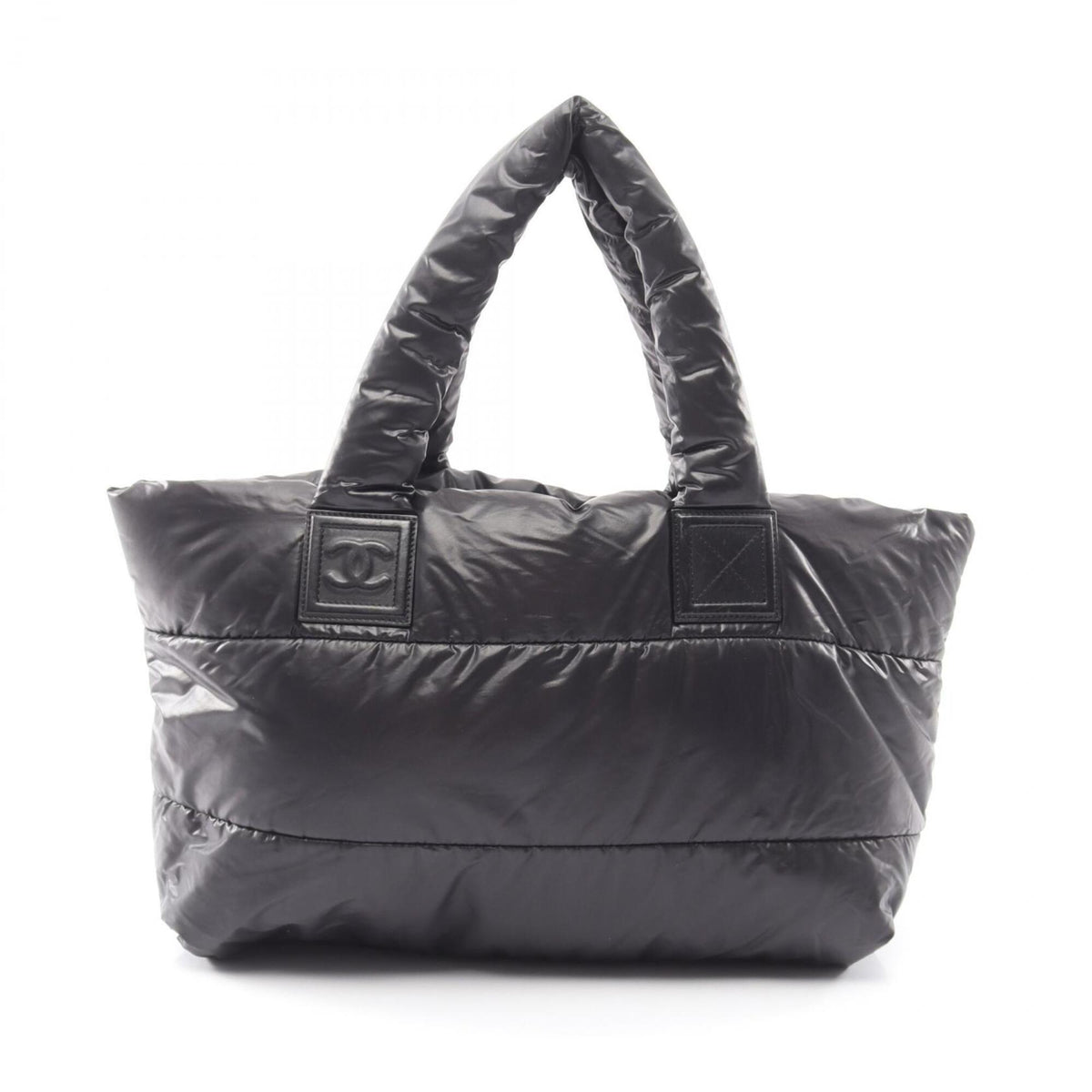 Chanel Black Nylon Handbag Tote Bag (Pre-Owned)