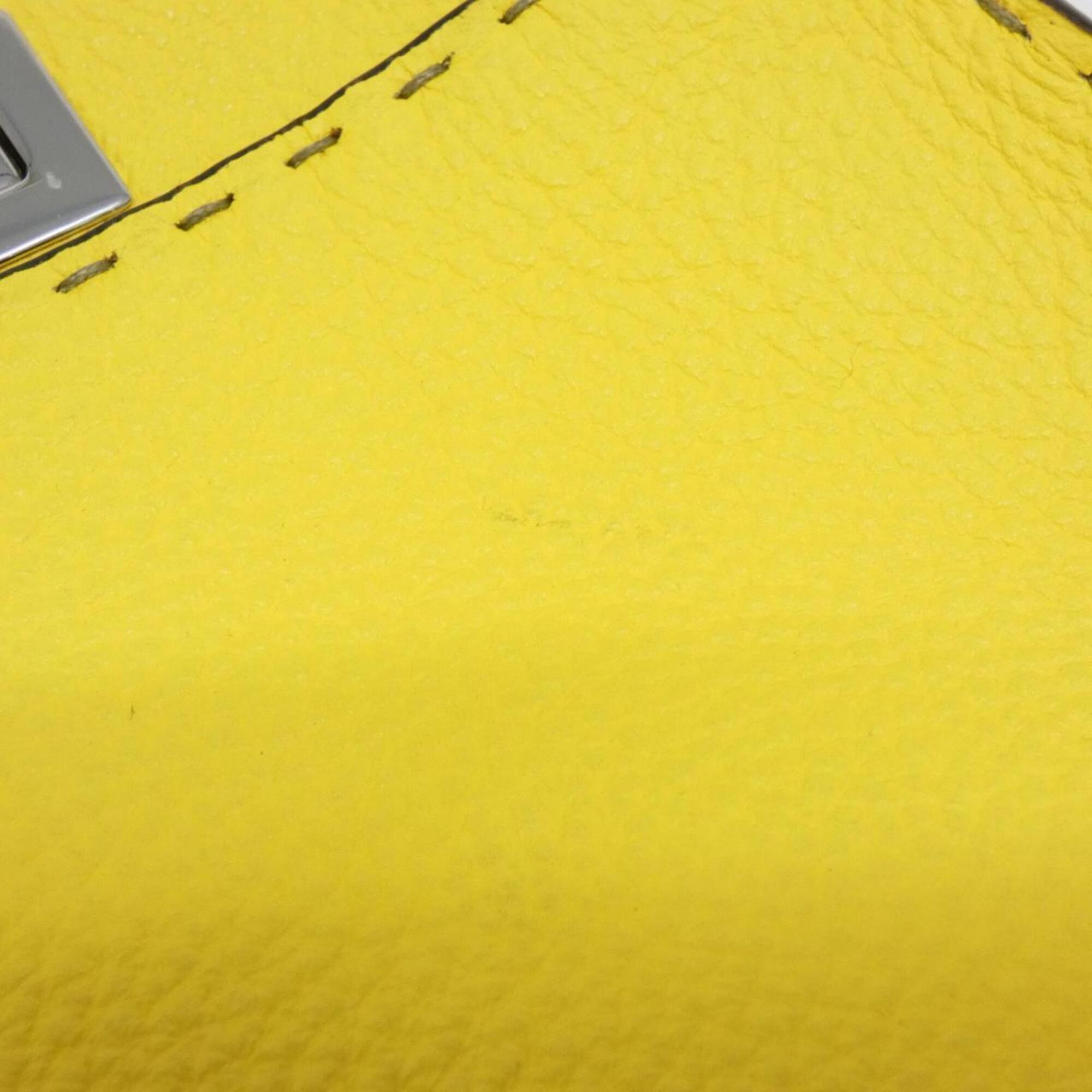 Fendi Selleria Yellow Leather Handbag (Pre-Owned)