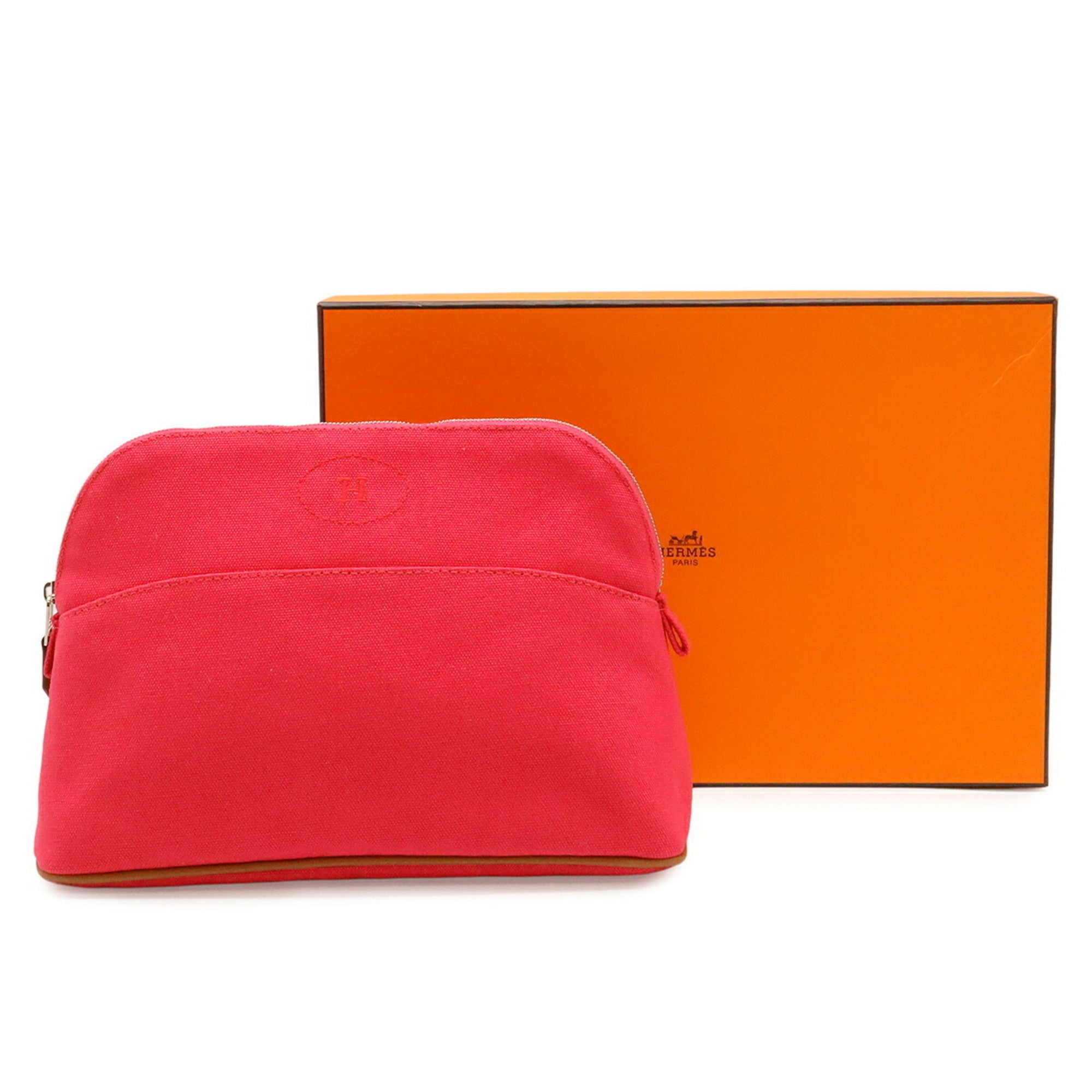 Hermes Fuchsia Canvas Handbag (Pre-Owned)