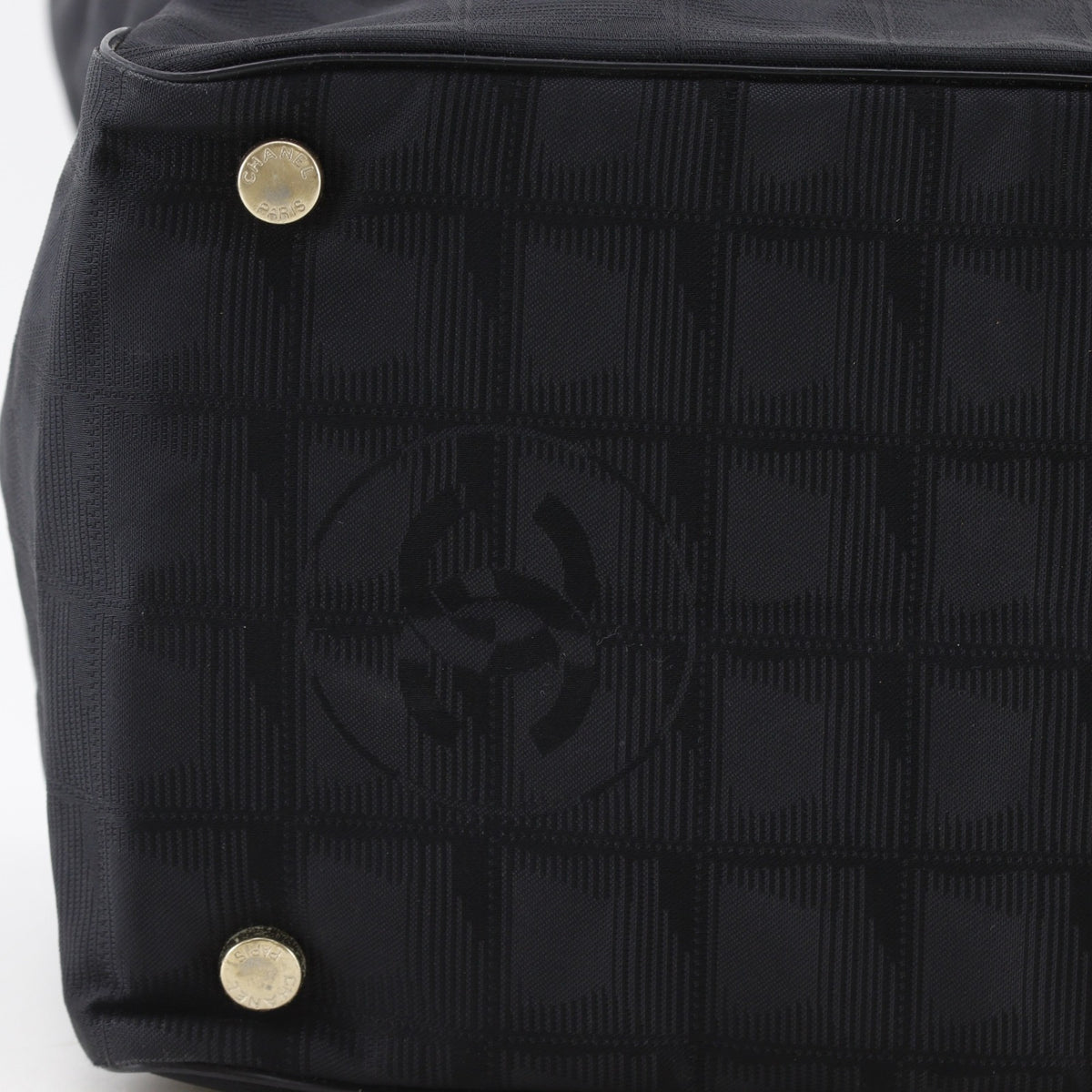 Chanel Black Nylon Canvas Tote Bag Weekend Bag (Pre-Owned)