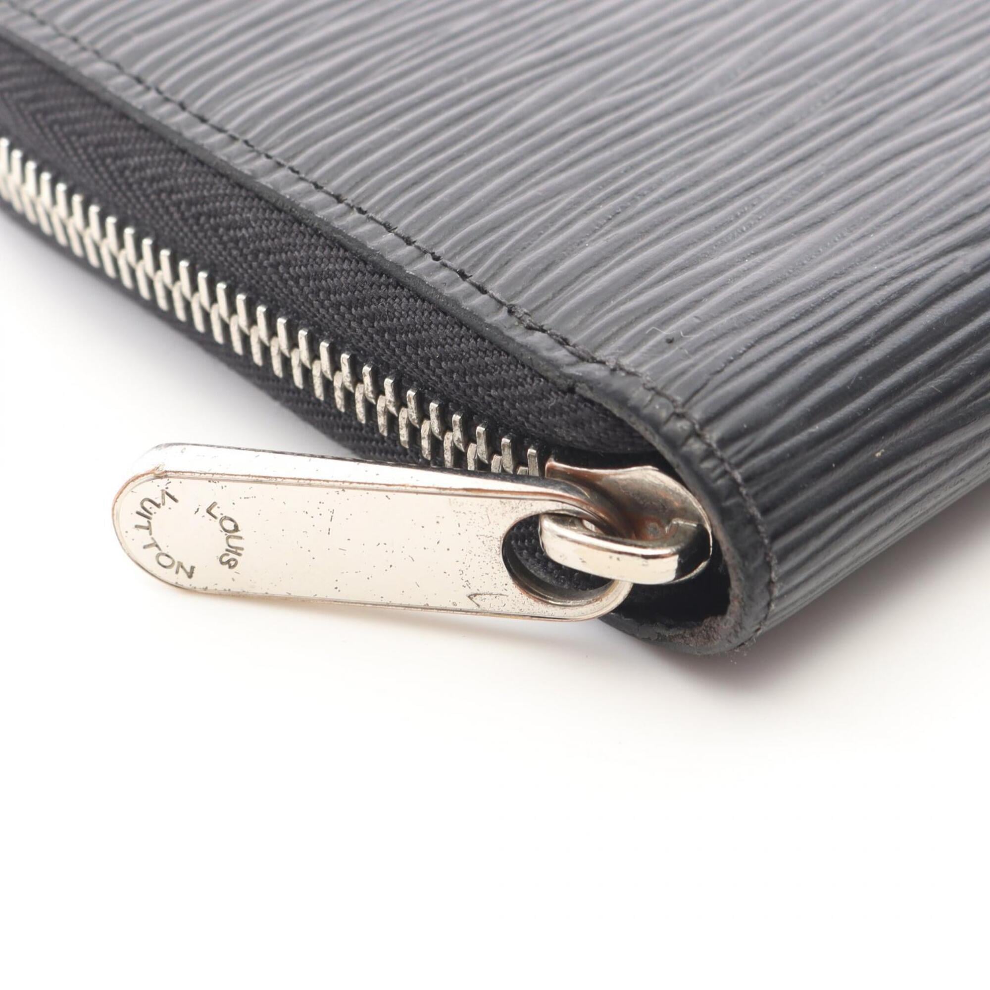 Louis Vuitton Black Leather Long Wallet (Bi-Fold) (Pre-Owned)
