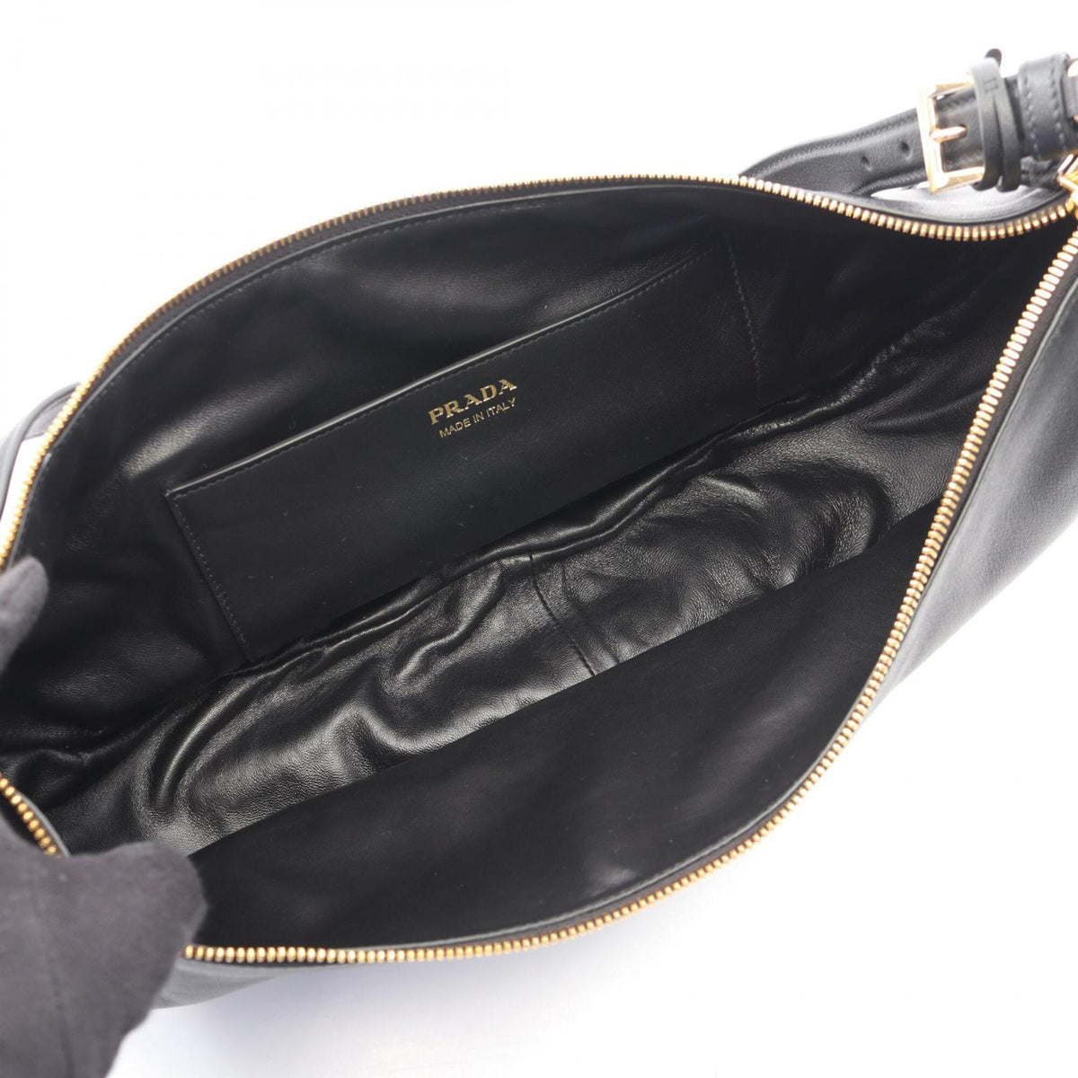 Prada Black Leather Handbag Shoulder Bag (Pre-Owned)