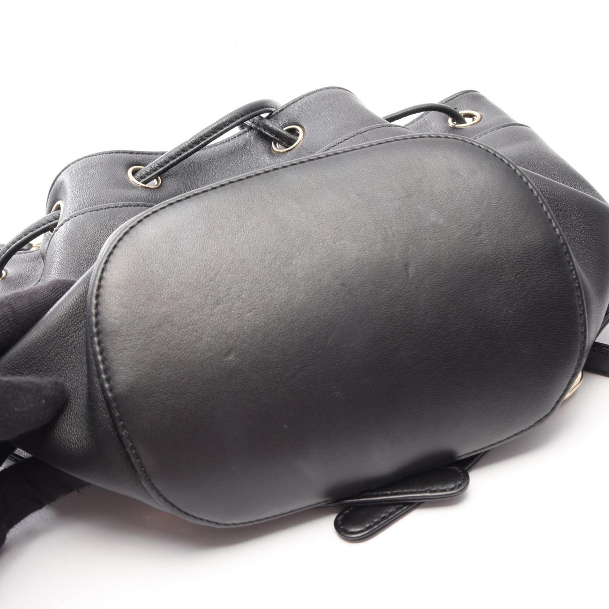 Chanel Black Leather Backpack Handbag (Pre-Owned)