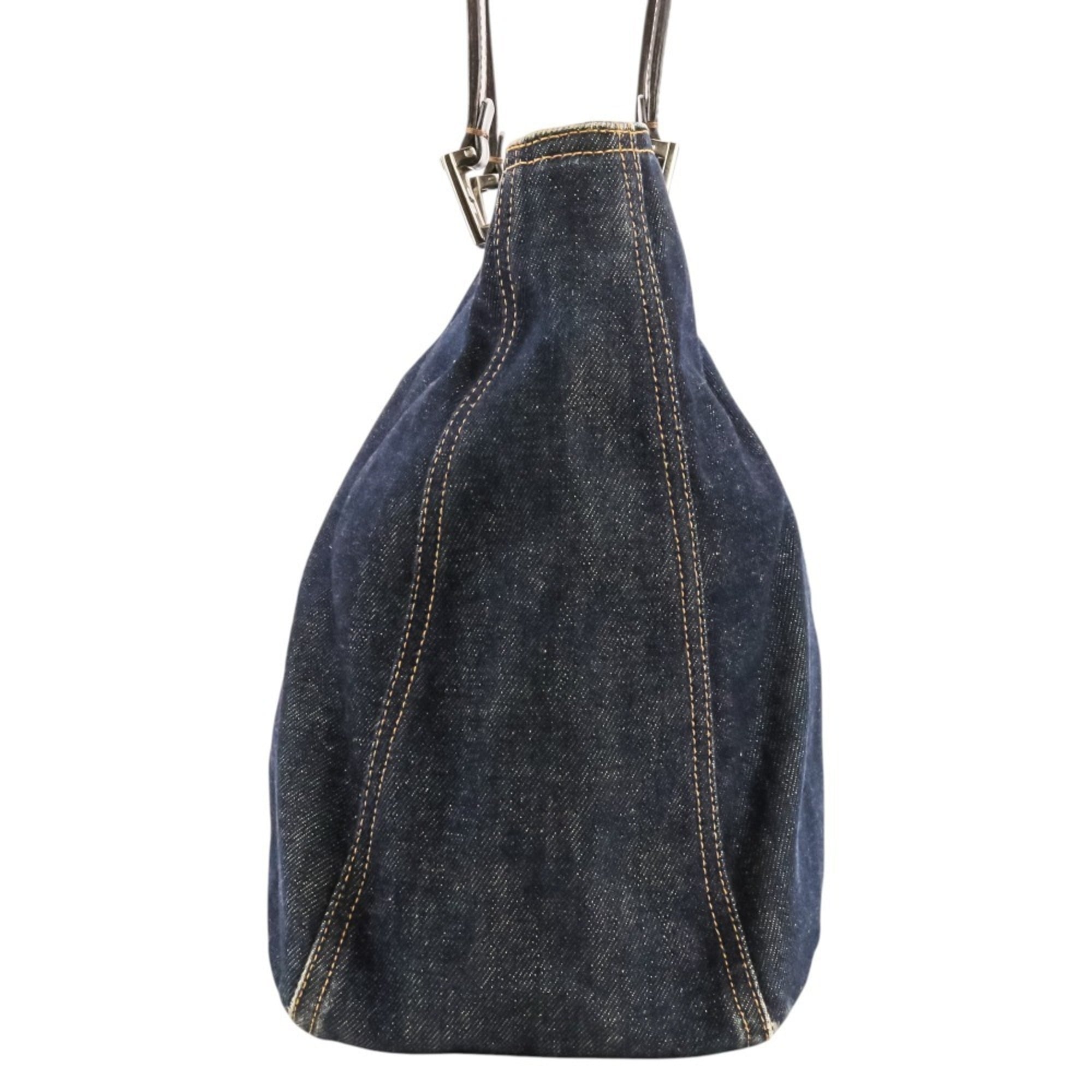 Fendi Navy Denim Leather Handbag (Pre-Owned)