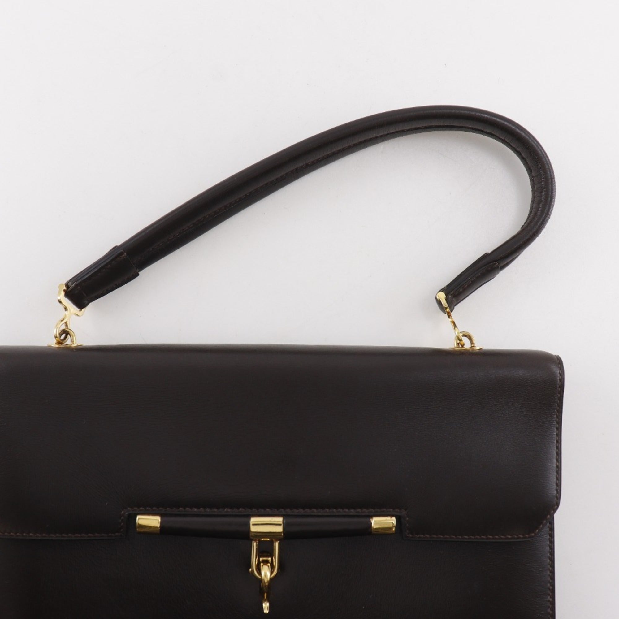 Hermes Brown Box Calf Leather Handbag (Pre-Owned)