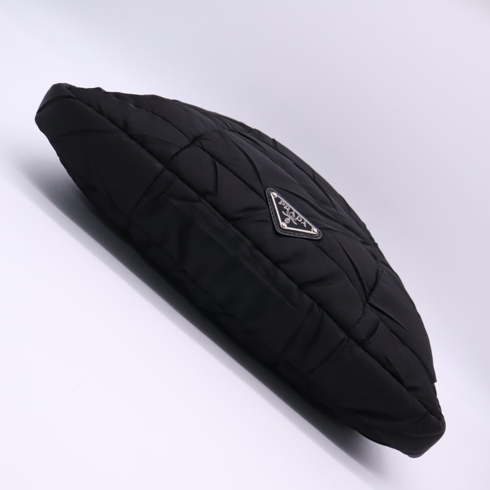 Prada Saffiano Black Nero Nylon Saffiano Clutch Bag Shoulder Bag (Pre-Owned)