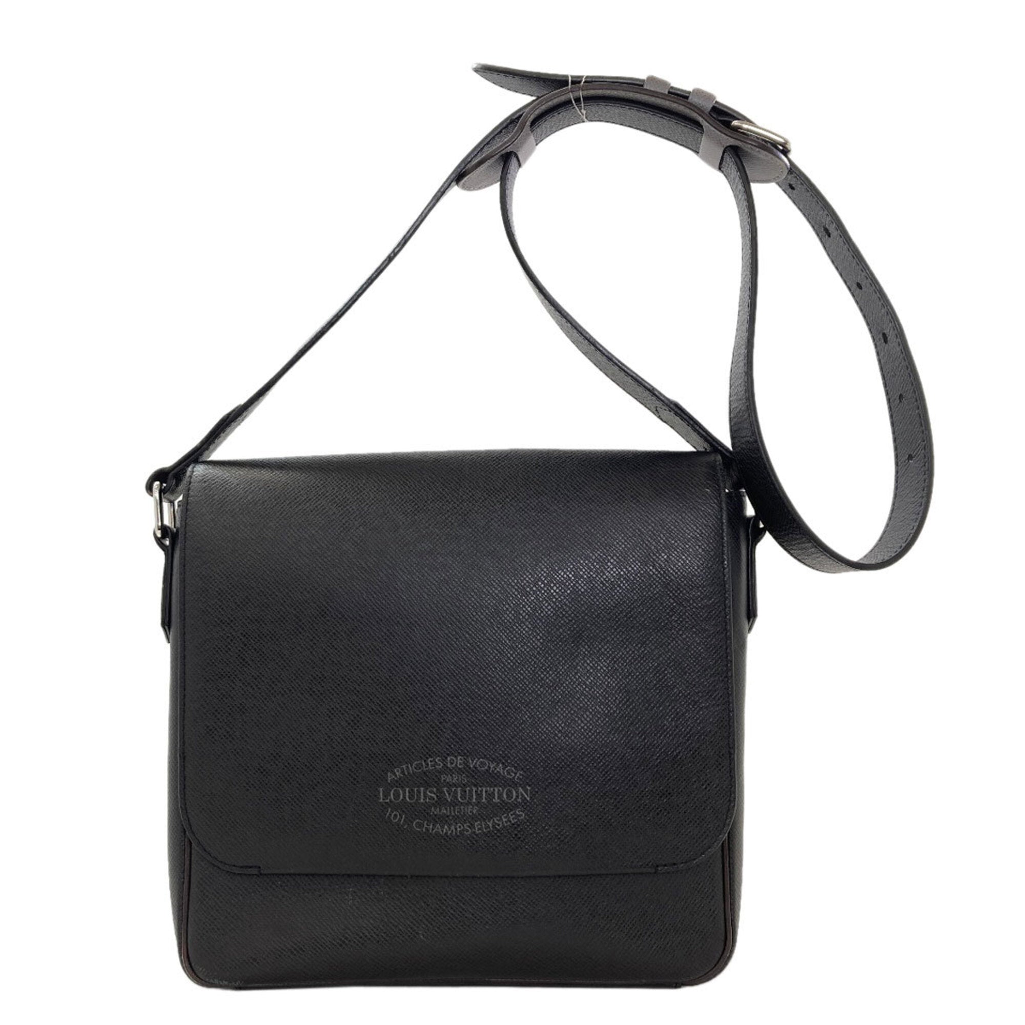 Louis Vuitton Taiga Black Taiga Leather Shoulder Bag (Pre-Owned)