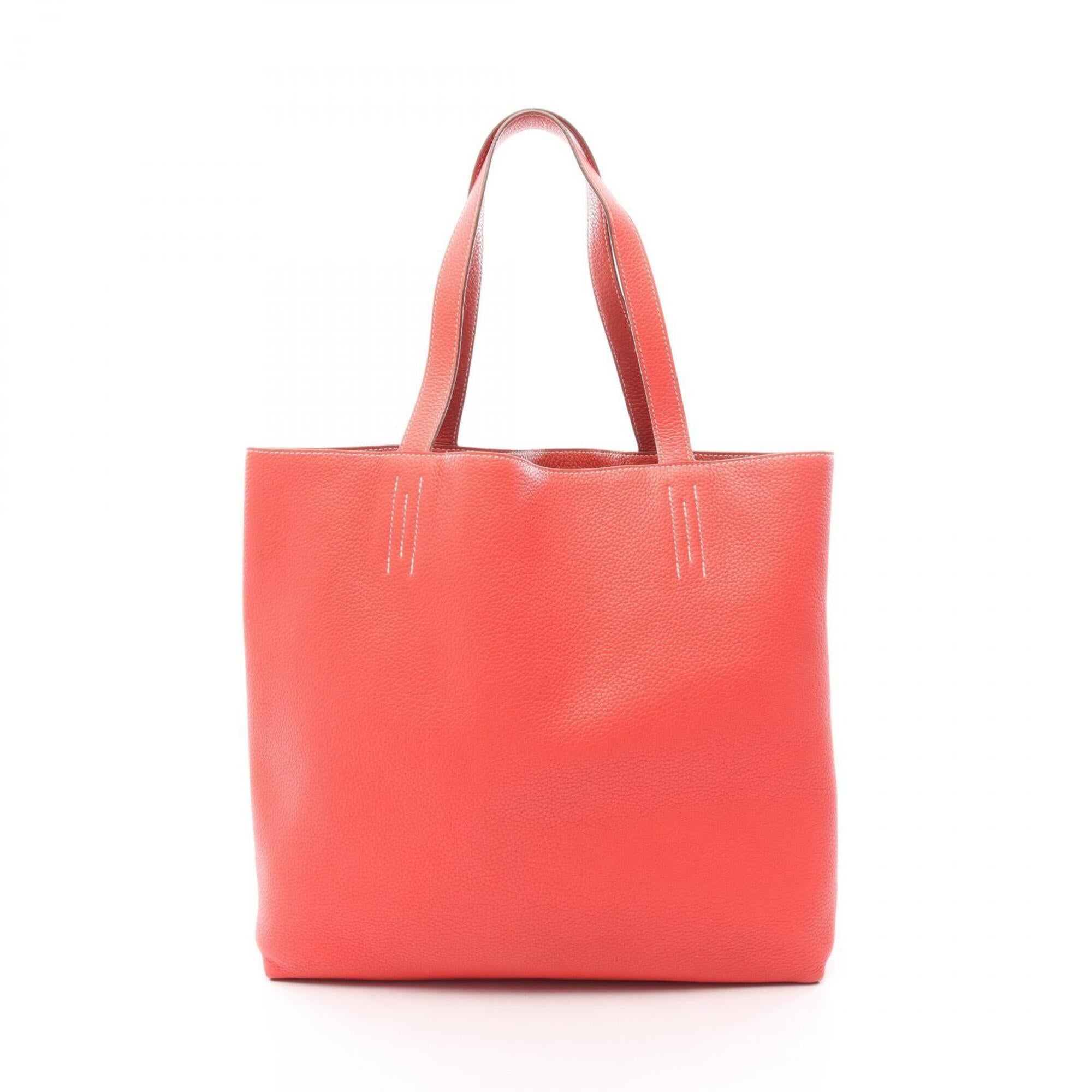 Hermes Bordeaux Pink Taurillon Clemence Leather Handbag Tote Bag (Pre-Owned)