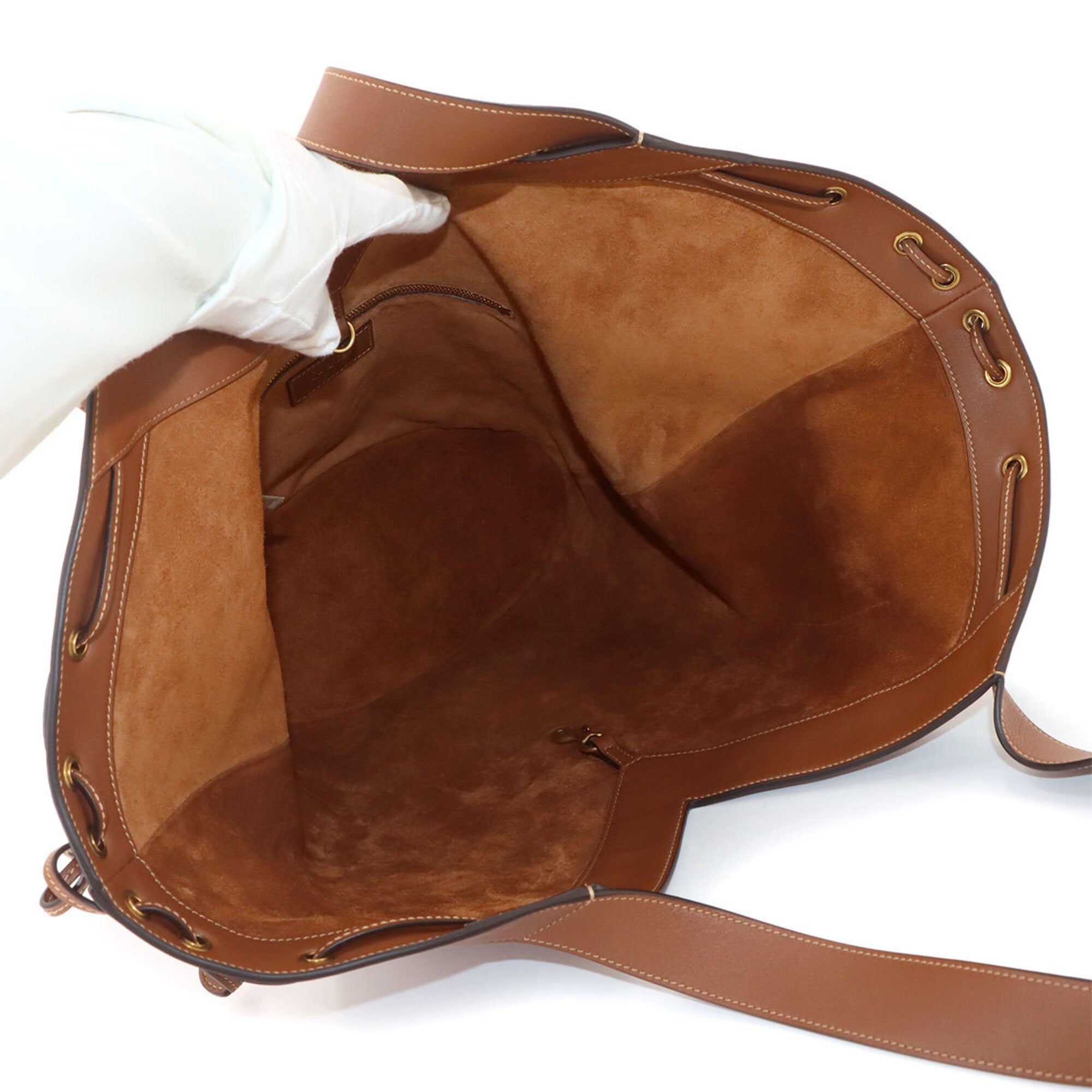 Saint Laurent Brown Leather Handbag Tote Bag (Pre-Owned)