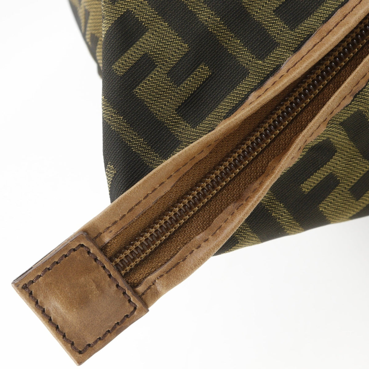 Fendi Zucca Brown Nylon Canvas Boston Bag (Pre-Owned)
