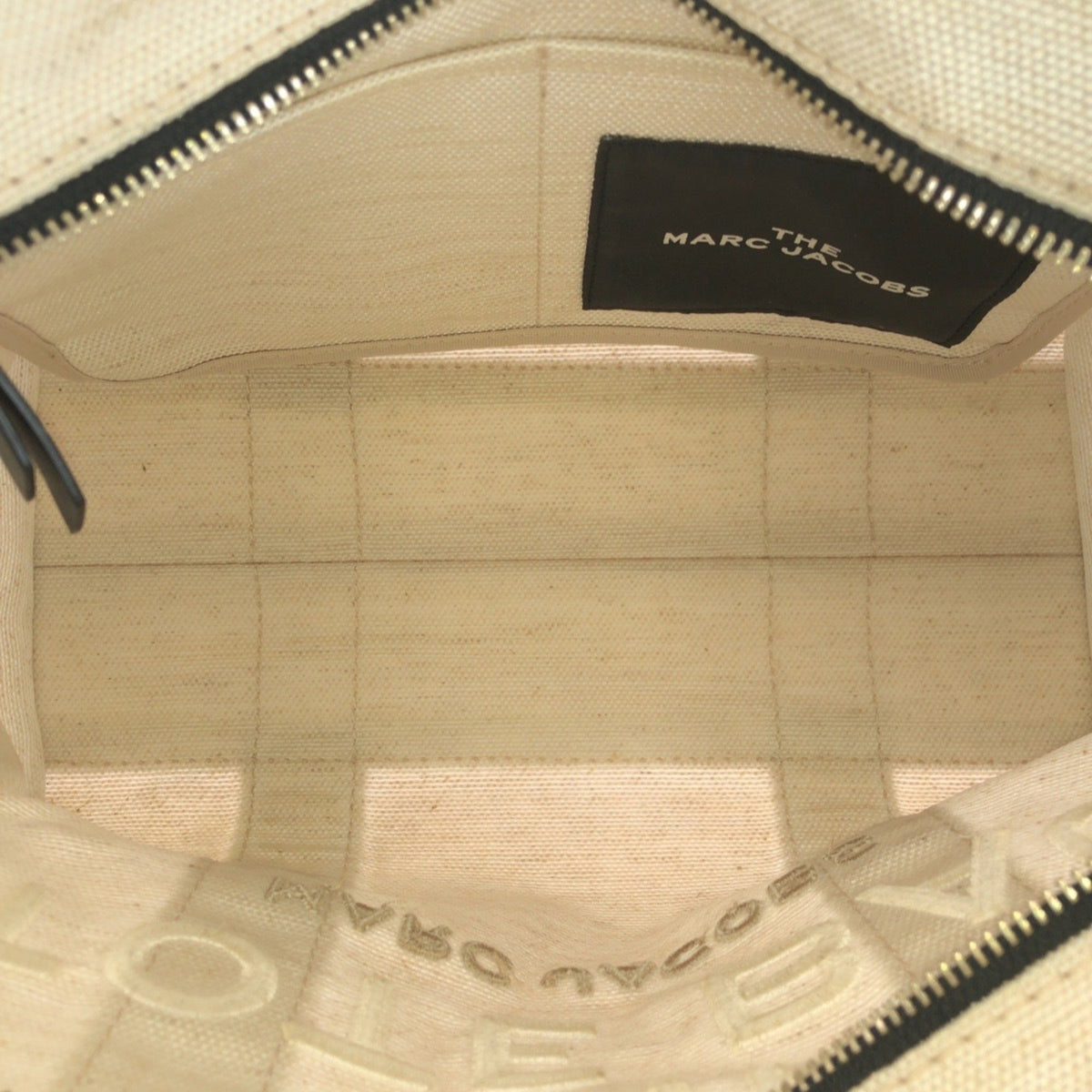 Marc Jacobs Black White Canvas Leather Shoulder Bag Tote Bag (Pre-Owned)
