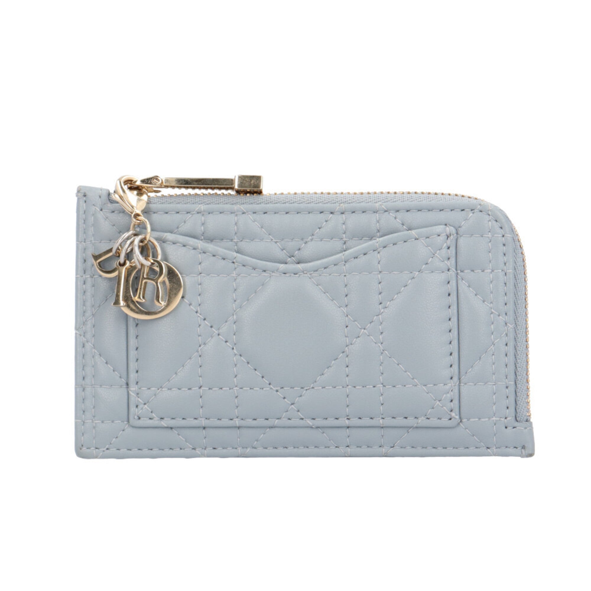 Christian Dior Blue Leather Coin Purse/Coin Case (Pre-Owned)