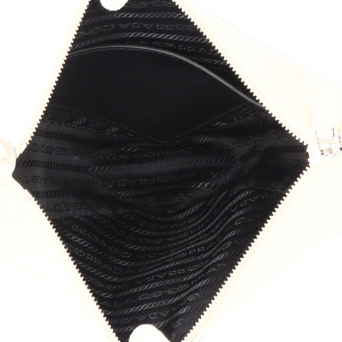 Prada Saffiano Black White Leather Shoulder Bag (Pre-Owned)