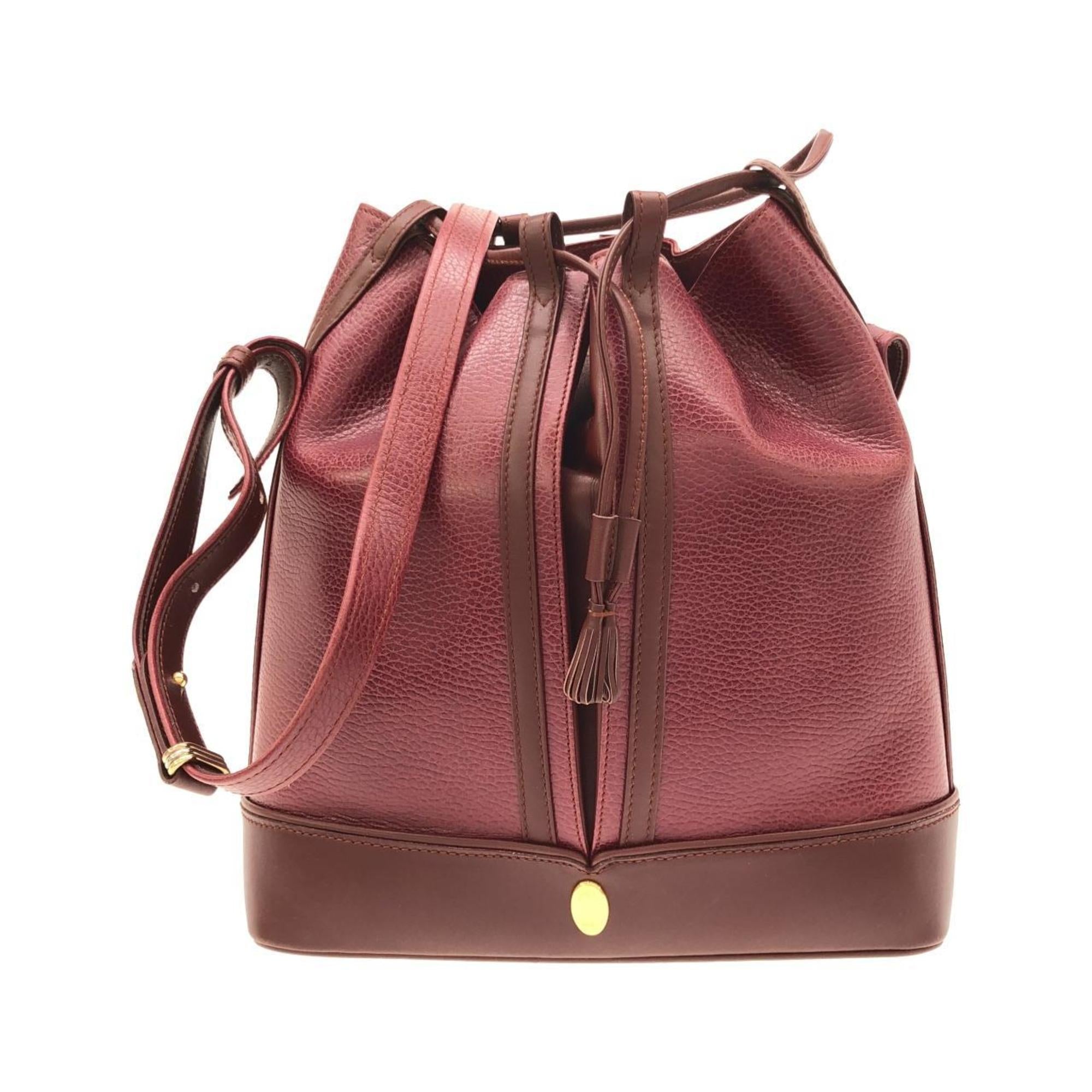 Cartier Bordeaux Leather Shoulder Bag (Pre-Owned)