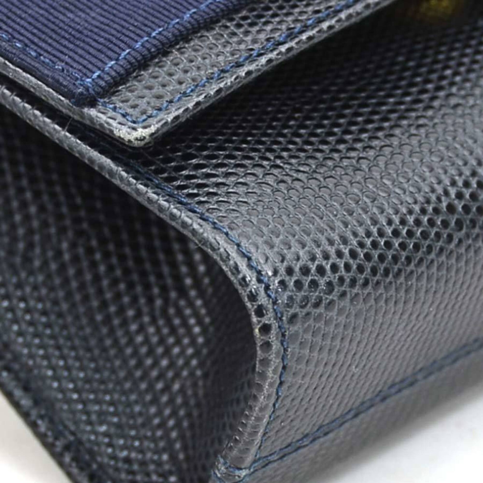 Salvatore Ferragamo Navy Leather Shoulder Bag (Pre-Owned)