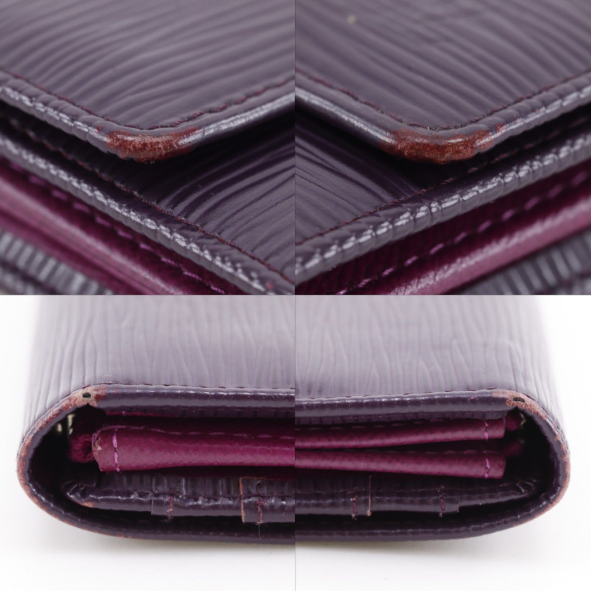 Louis Vuitton Epi Cassis Purple Epi Leather Long Wallet (Bi-Fold) (Pre-Owned)