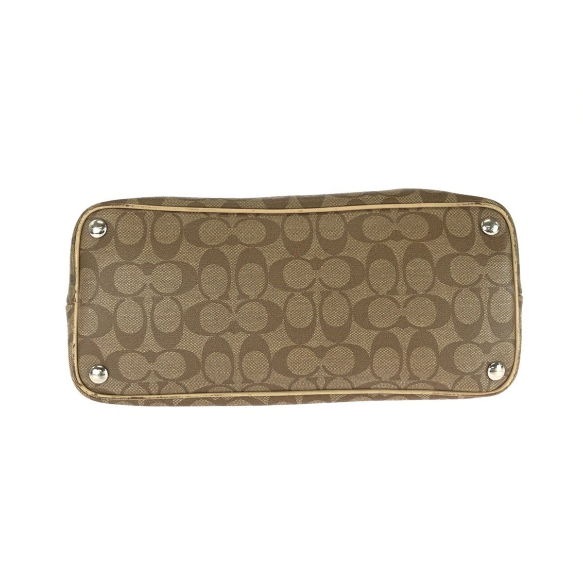 Coach Beige Brown Pvc Leather Handbag (Pre-Owned)