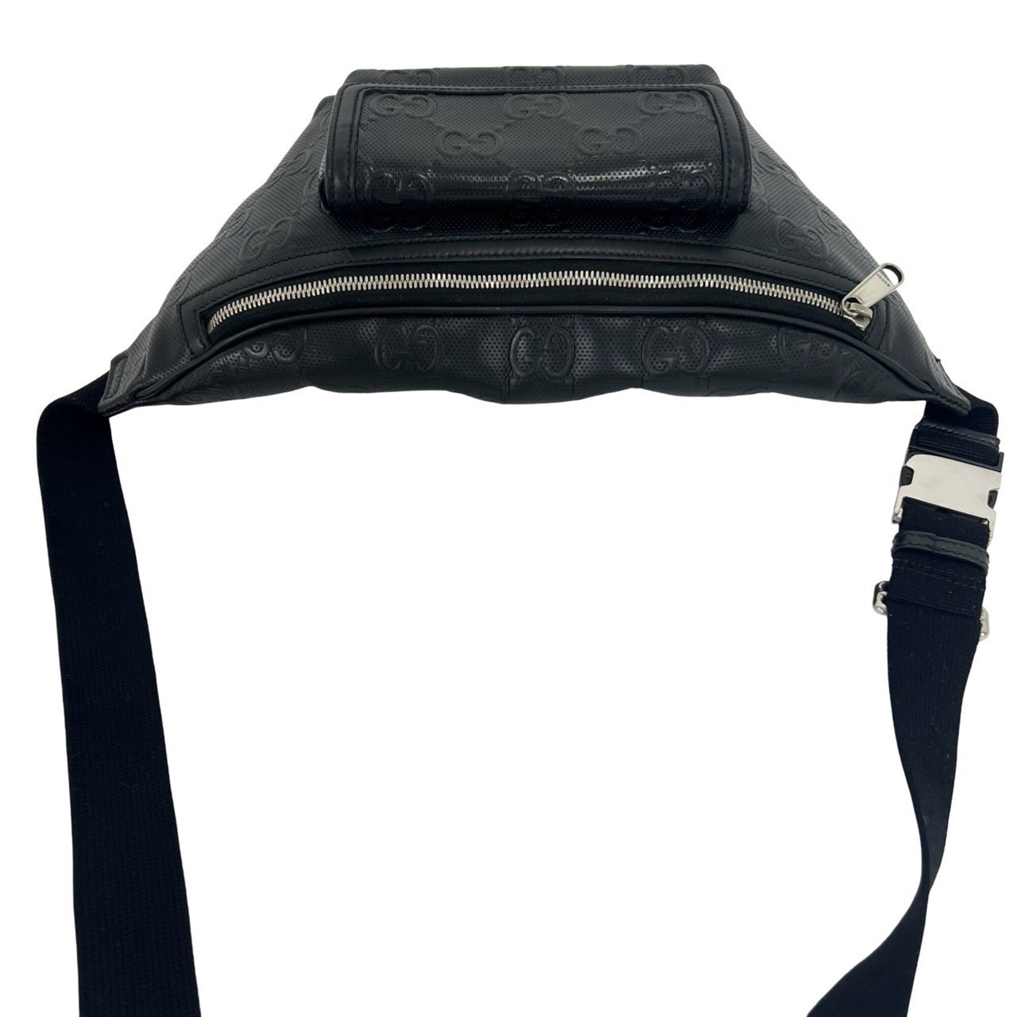 Gucci Black Leather Pouch Shoulder Bag Sling Bag (Pre-Owned)
